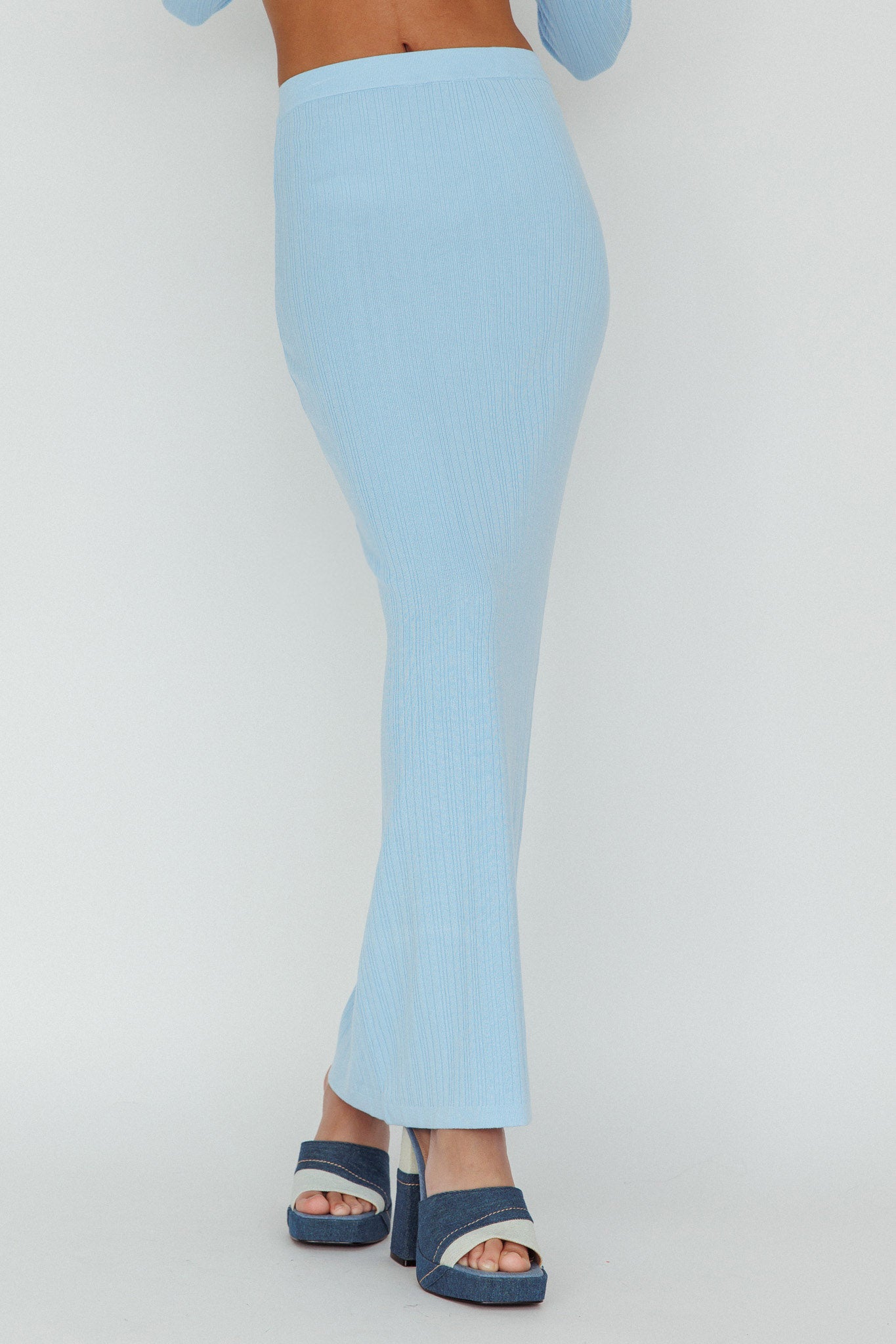 Rossana Knit Maxi Skirt Blue by Selfie Leslie