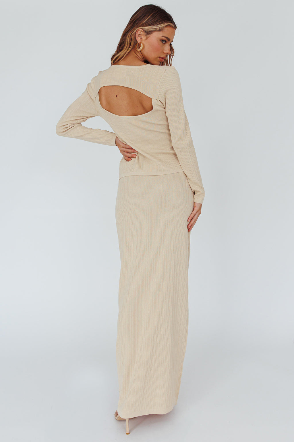 Rossana Knit Maxi Skirt Butter by Selfie Leslie