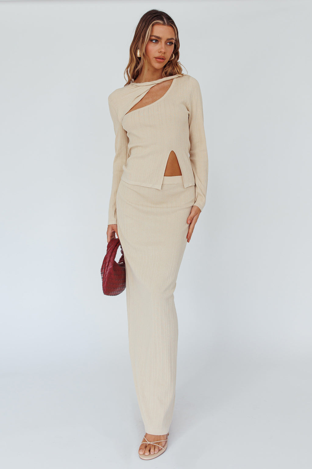 Rossana Twist Neck Keyhole Top Butter by Selfie Leslie