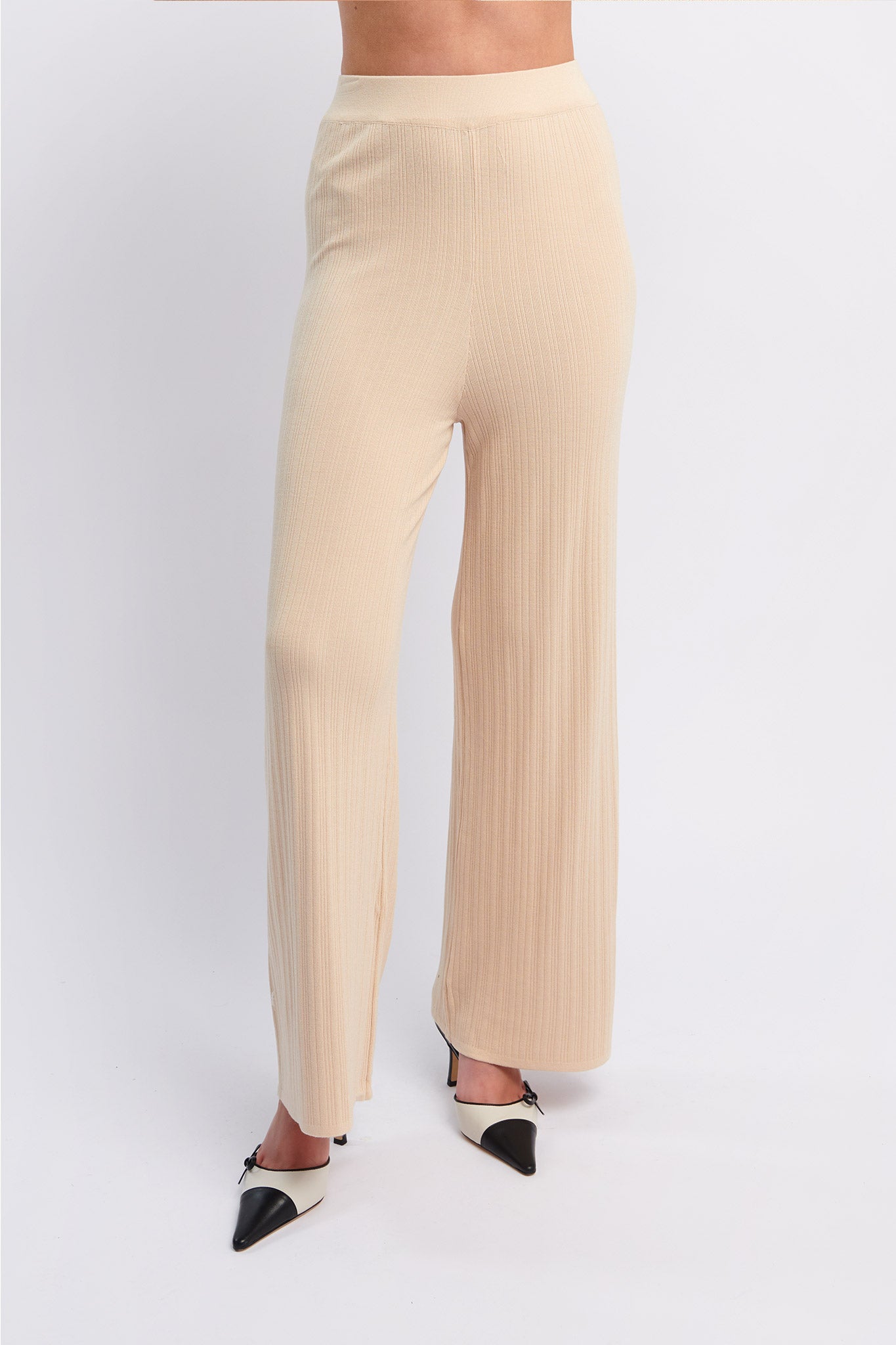 Rossana Long Knit Pants Oat by Selfie Leslie