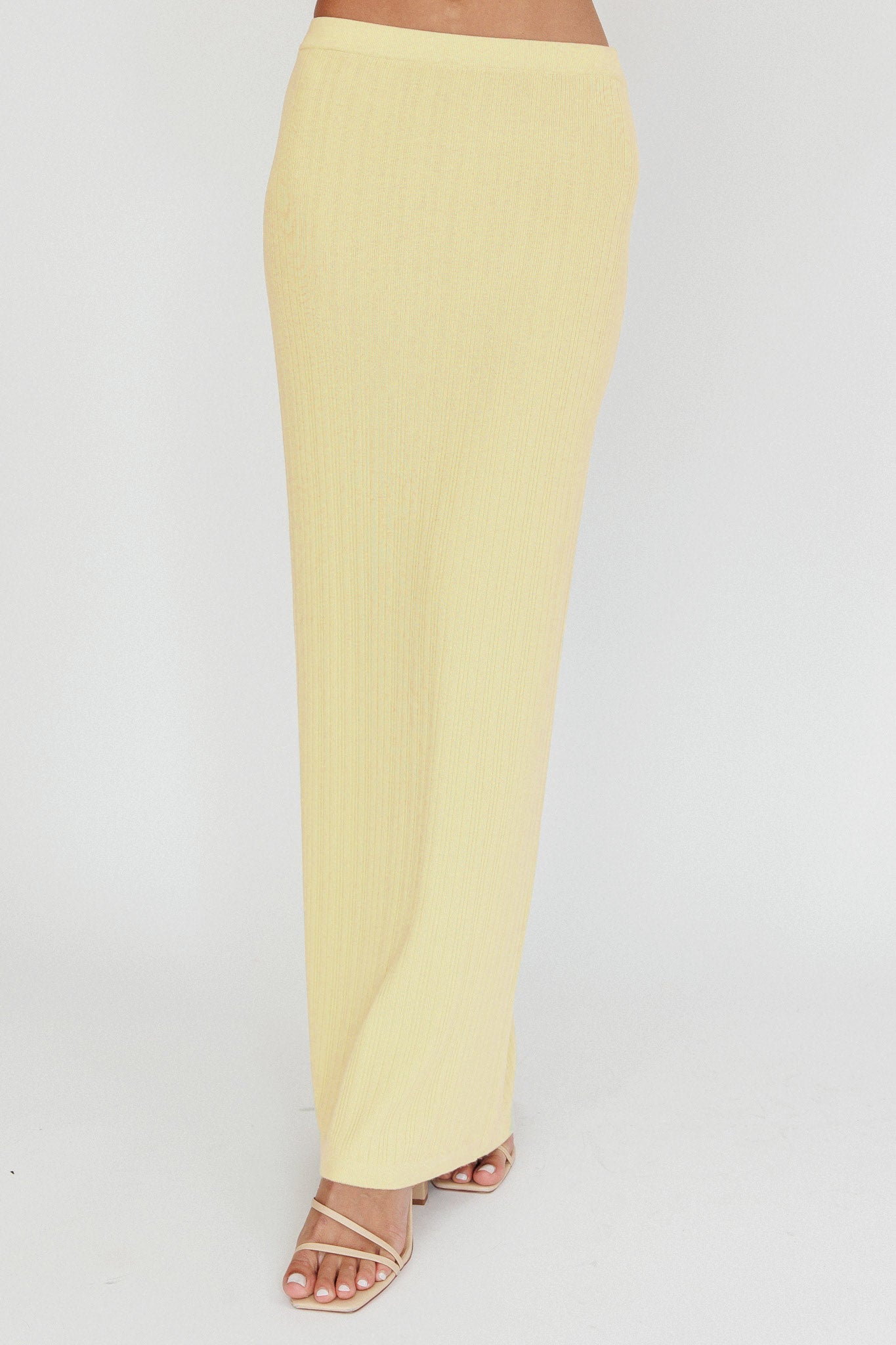 Rossana Ribbed Maxi Skirt Butter by Selfie Leslie