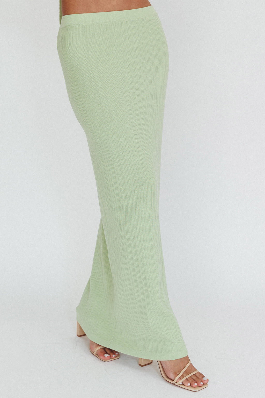 Rossana Ribbed Maxi Skirt Sage by Selfie Leslie