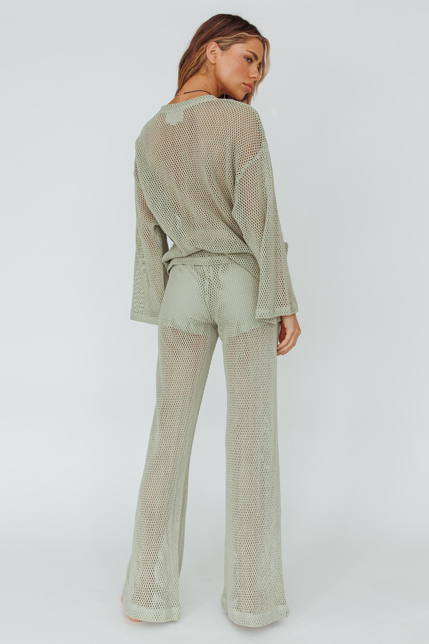 Mahina Long Net Pants Sage by Selfie Leslie