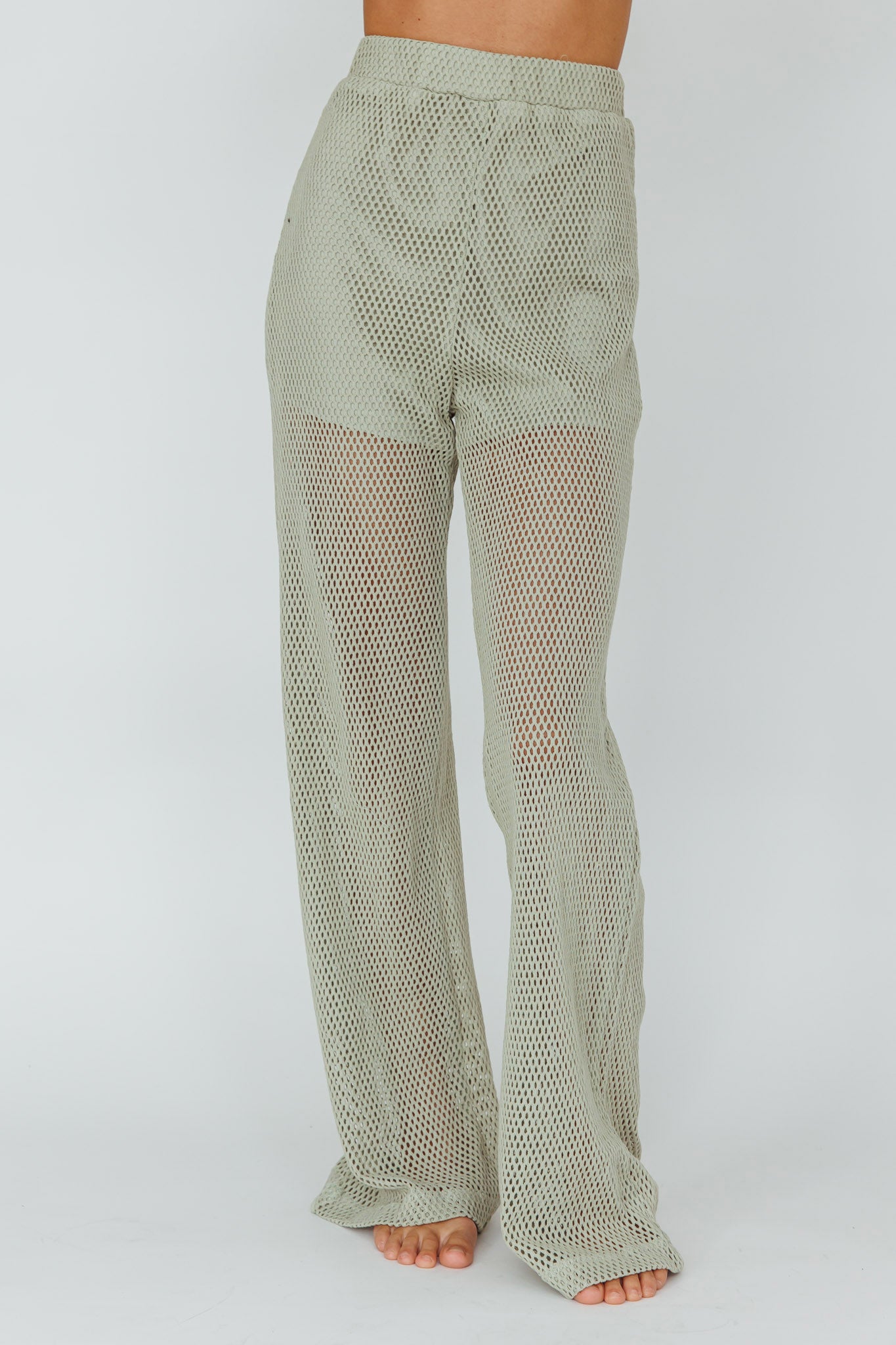 Mahina Long Net Pants Sage by Selfie Leslie