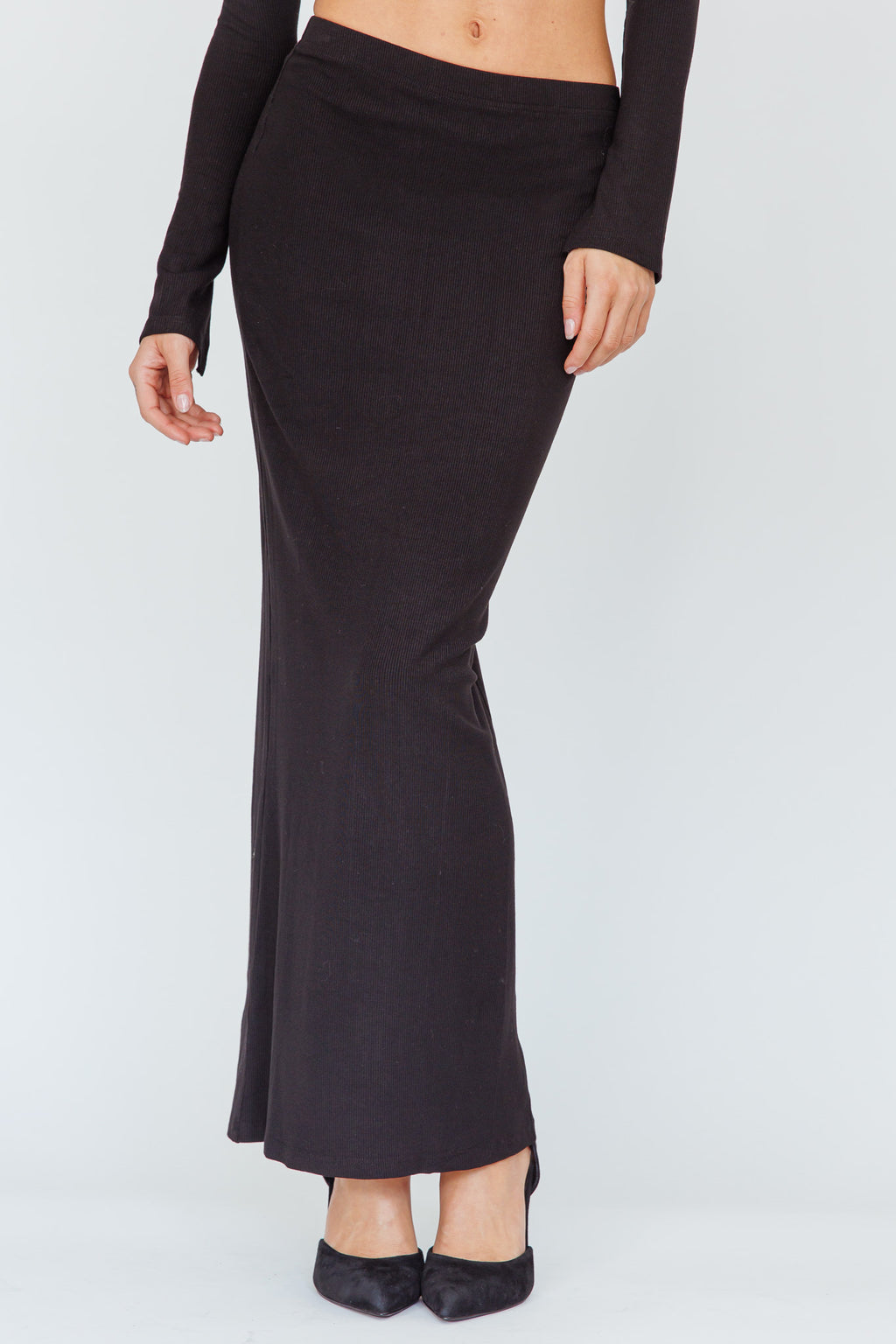 Lauryn Stretch Maxi Skirt Black by Selfie Leslie