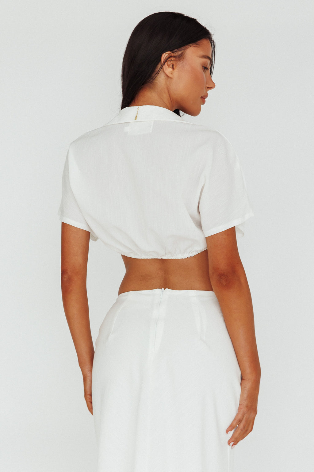 Coast To Coast Tied Crop Top White by Selfie Leslie