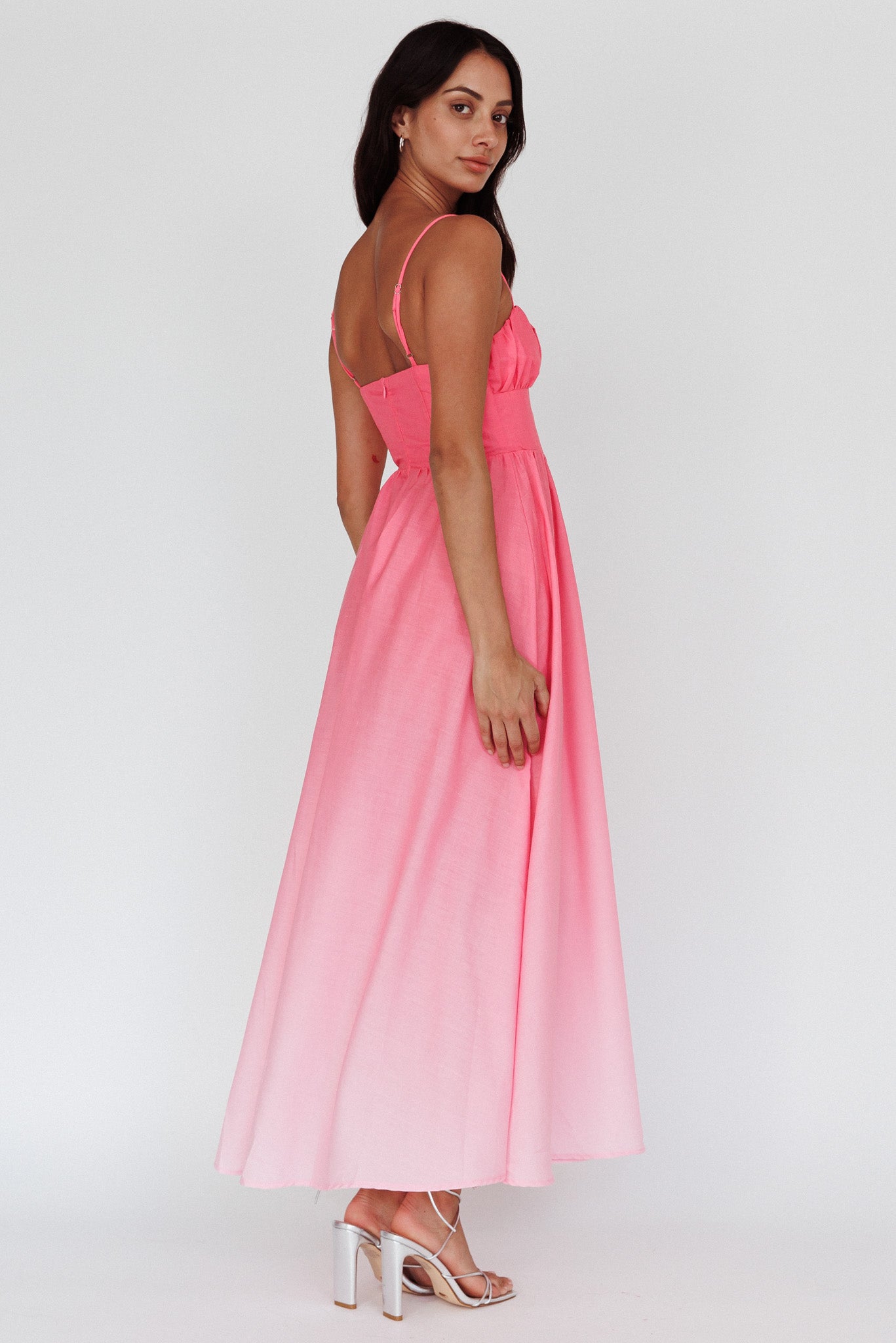 Clarabelle Gathered Bust Maxi Dress Gradient Pink by Selfie Leslie