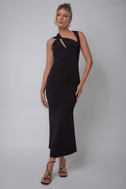 Kimbra Waist Sash Midi Dress Chocolate