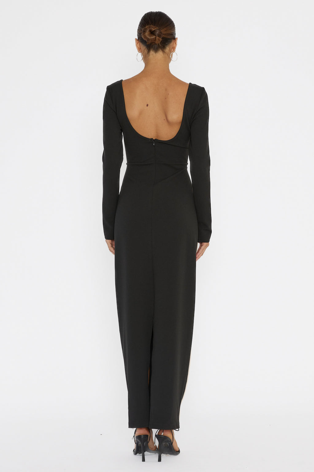 Shenae Long Sleeve Piping Midi Dress Black by Selfie Leslie