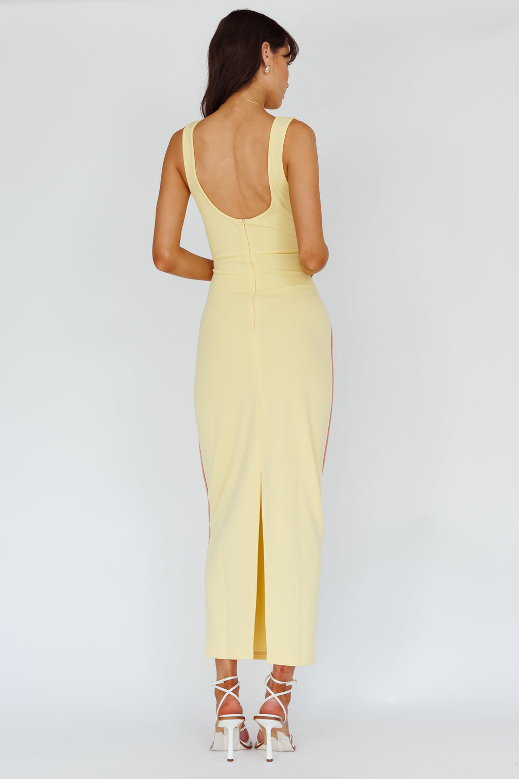 Shenae Piping Trim Maxi Dress Lemon by Selfie Leslie