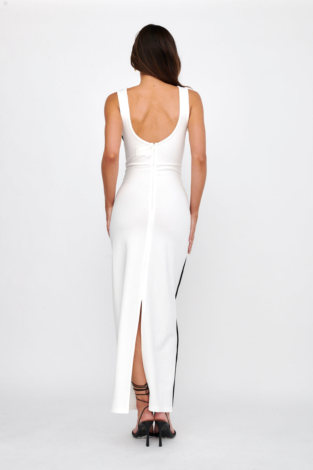 Shenae Piping Trim Maxi Dress White by Selfie Leslie