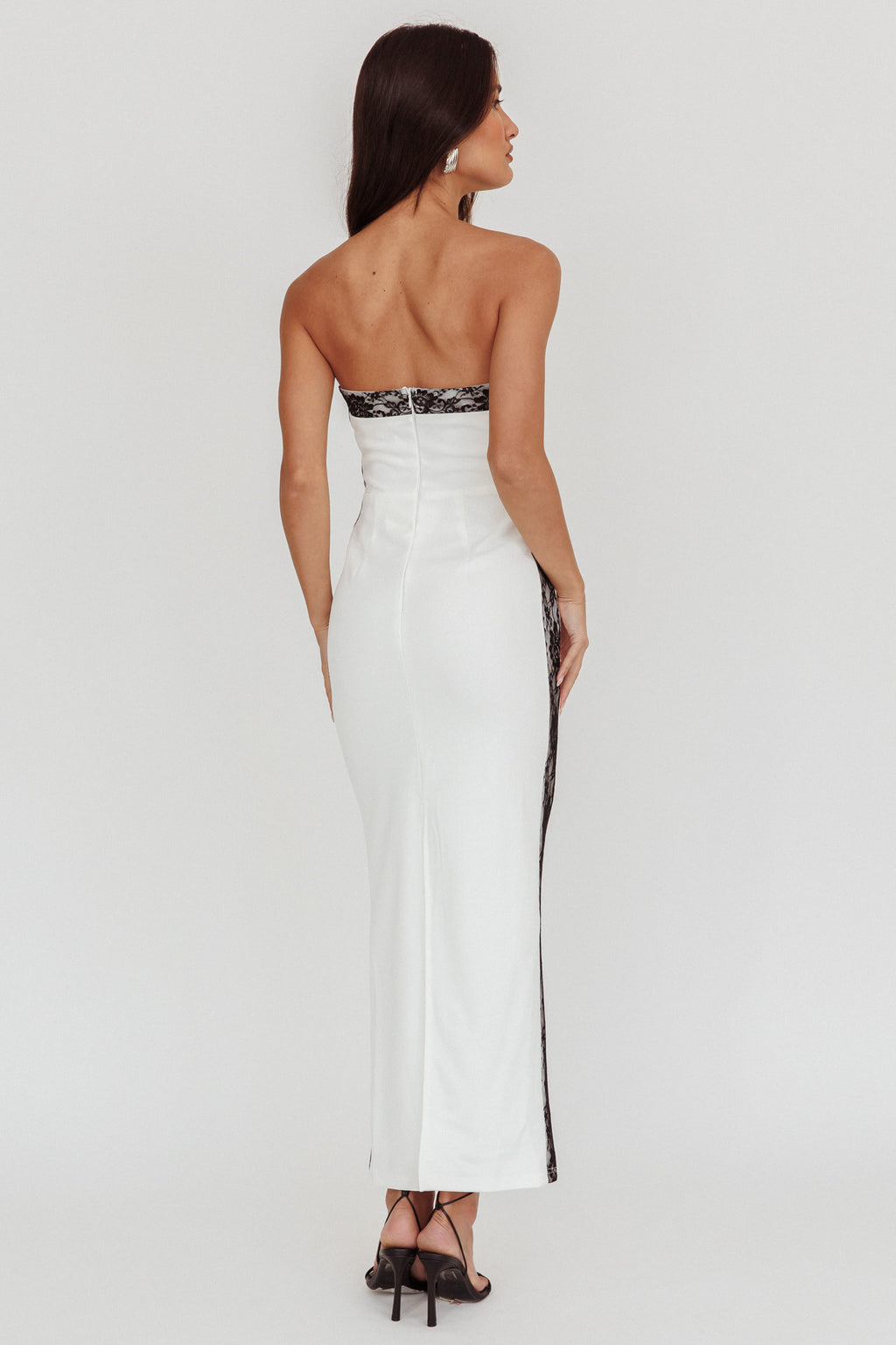 Tenika Strapless Bodycon Maxi Dress White by Selfie Leslie