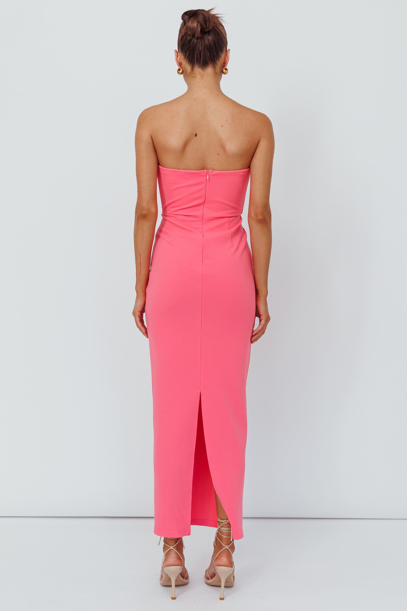 Deonne Twist Waist Midi Dress Pink by Selfie Leslie