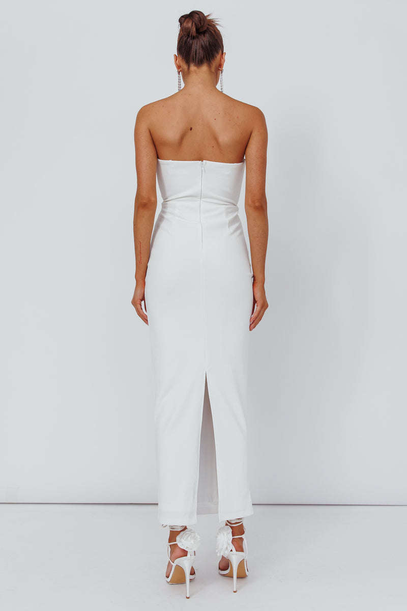 Twist Detail Cotton Midi Dress - White main image 1