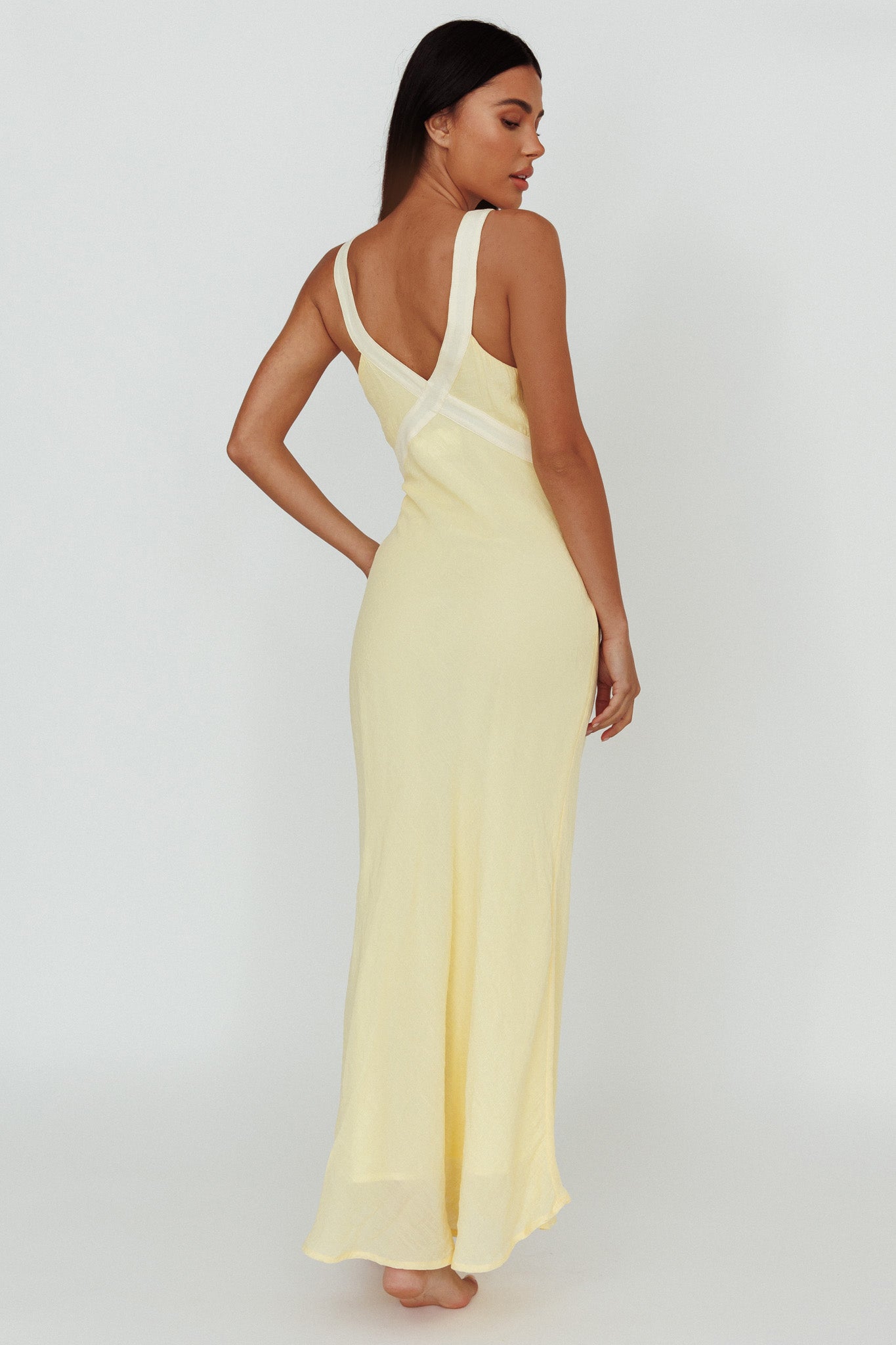 Zariah V-Neck Maxi Dress Yellow by Selfie Leslie