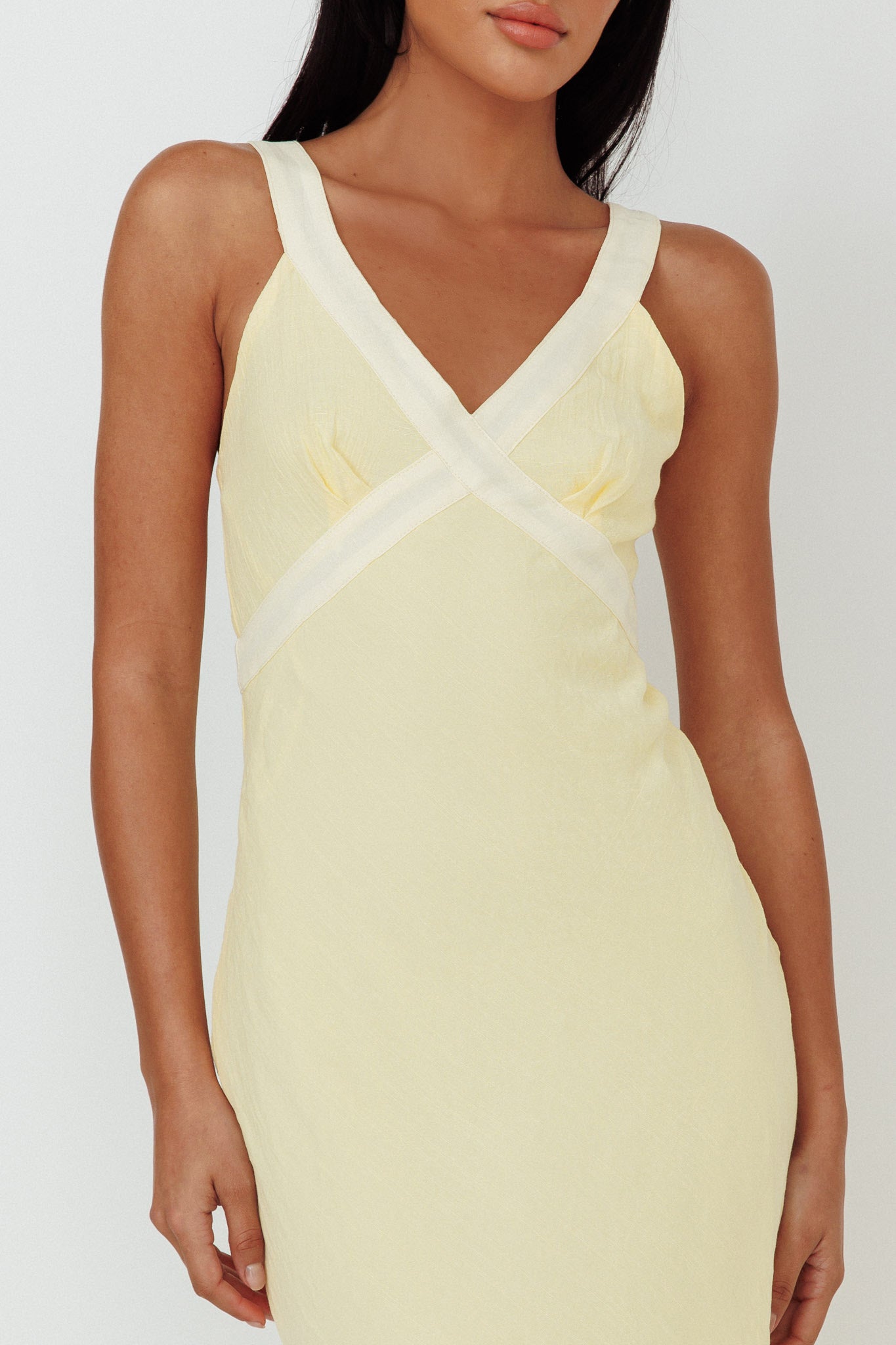 Zariah V-Neck Maxi Dress Yellow by Selfie Leslie