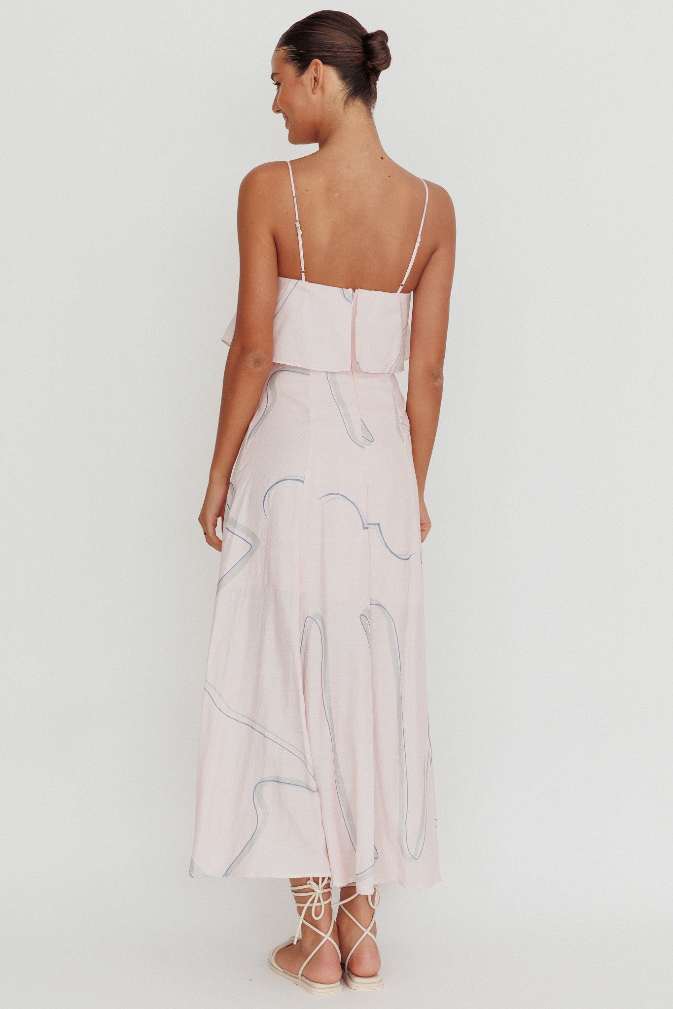 Cressida Line Ruffle Maxi Dress Pink by Selfie Leslie