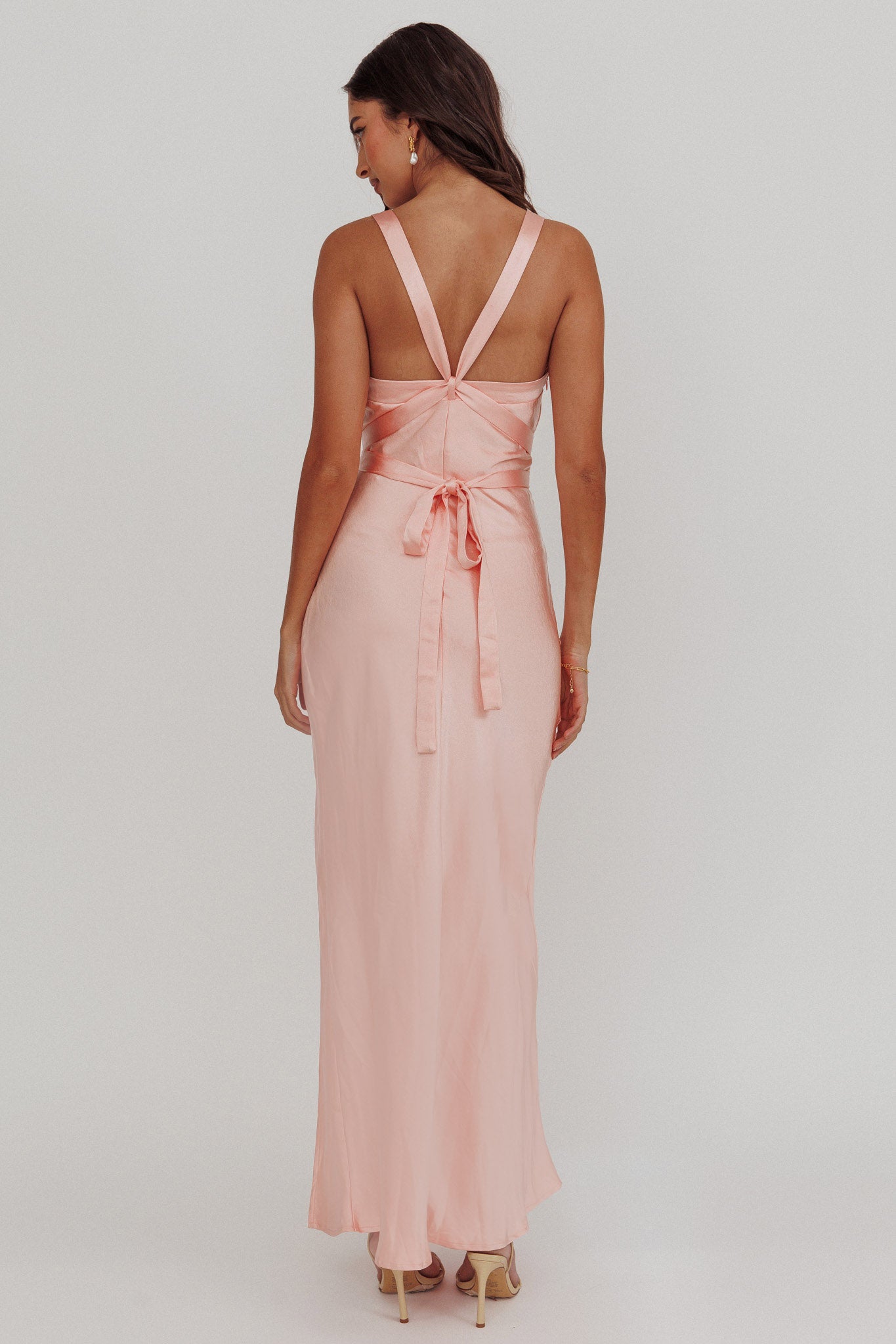 Midnight Sun Asymmetrical Strap Maxi Dress Apricot - XXL Midnight Sun Asymmetrical Strap Maxi Dress Apricot - XXL