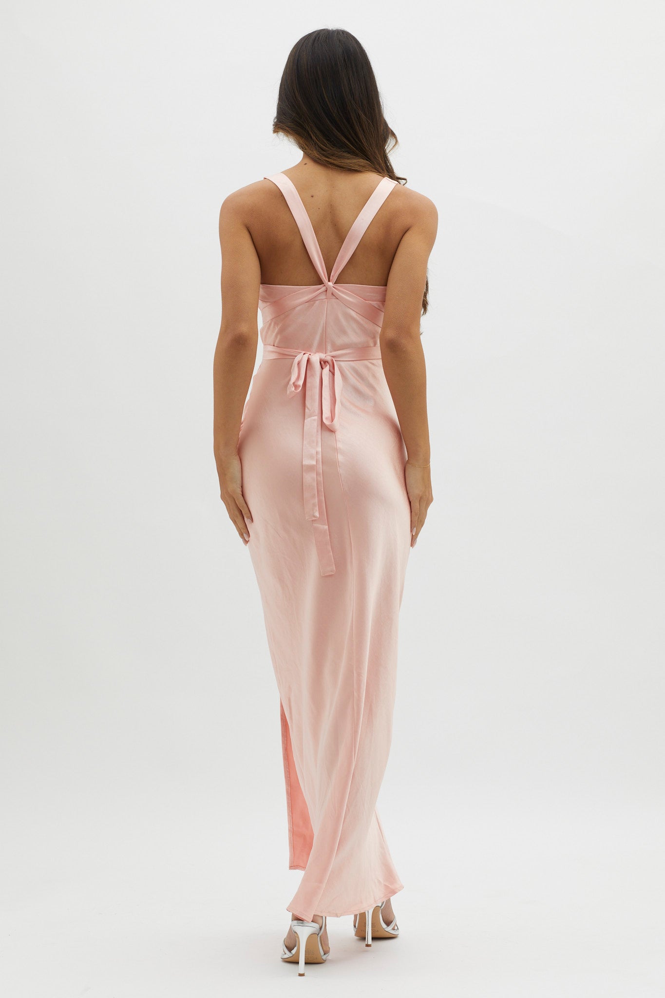 Shop the Midnight Sun Asymmetrical Strap Maxi Dress Apricot