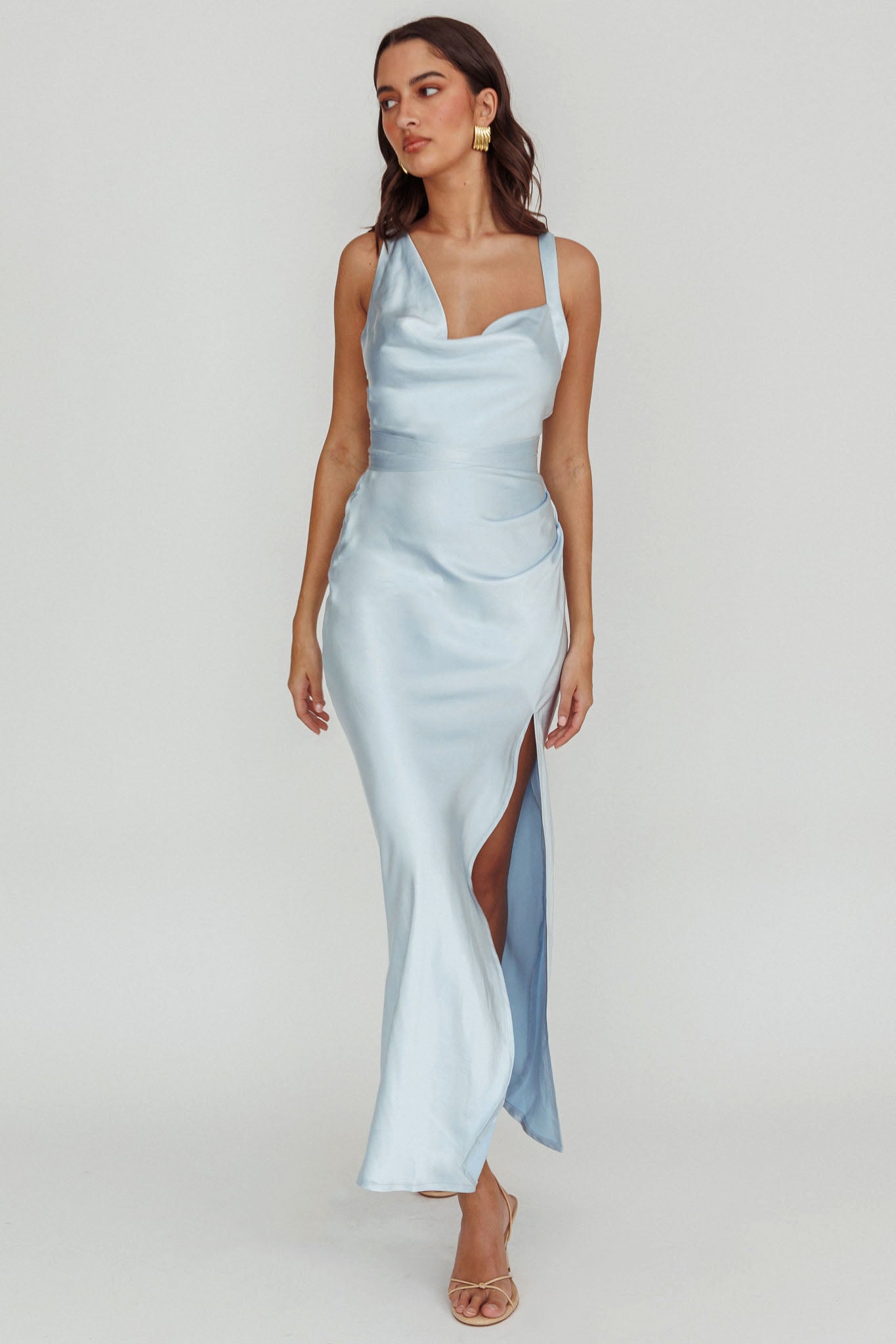 Midnight Sun Asymmetrical Strap Maxi Dress Blue - S Midnight Sun Asymmetrical Strap Maxi Dress Blue - S