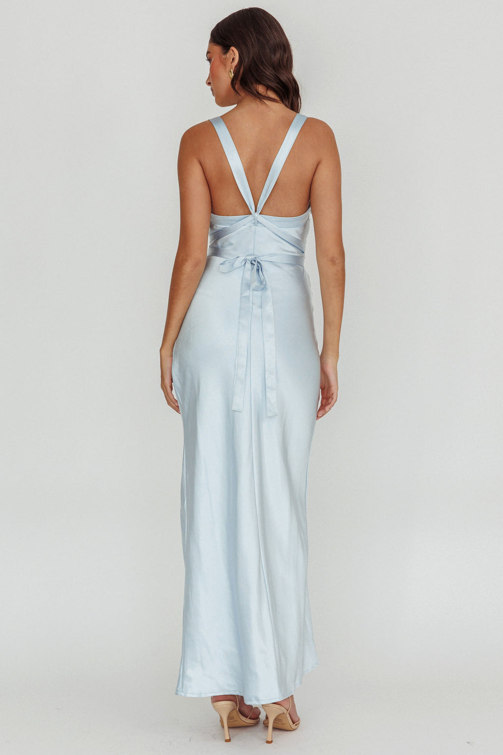 Midnight Sun Asymmetrical Strap Maxi Dress Blue - S
