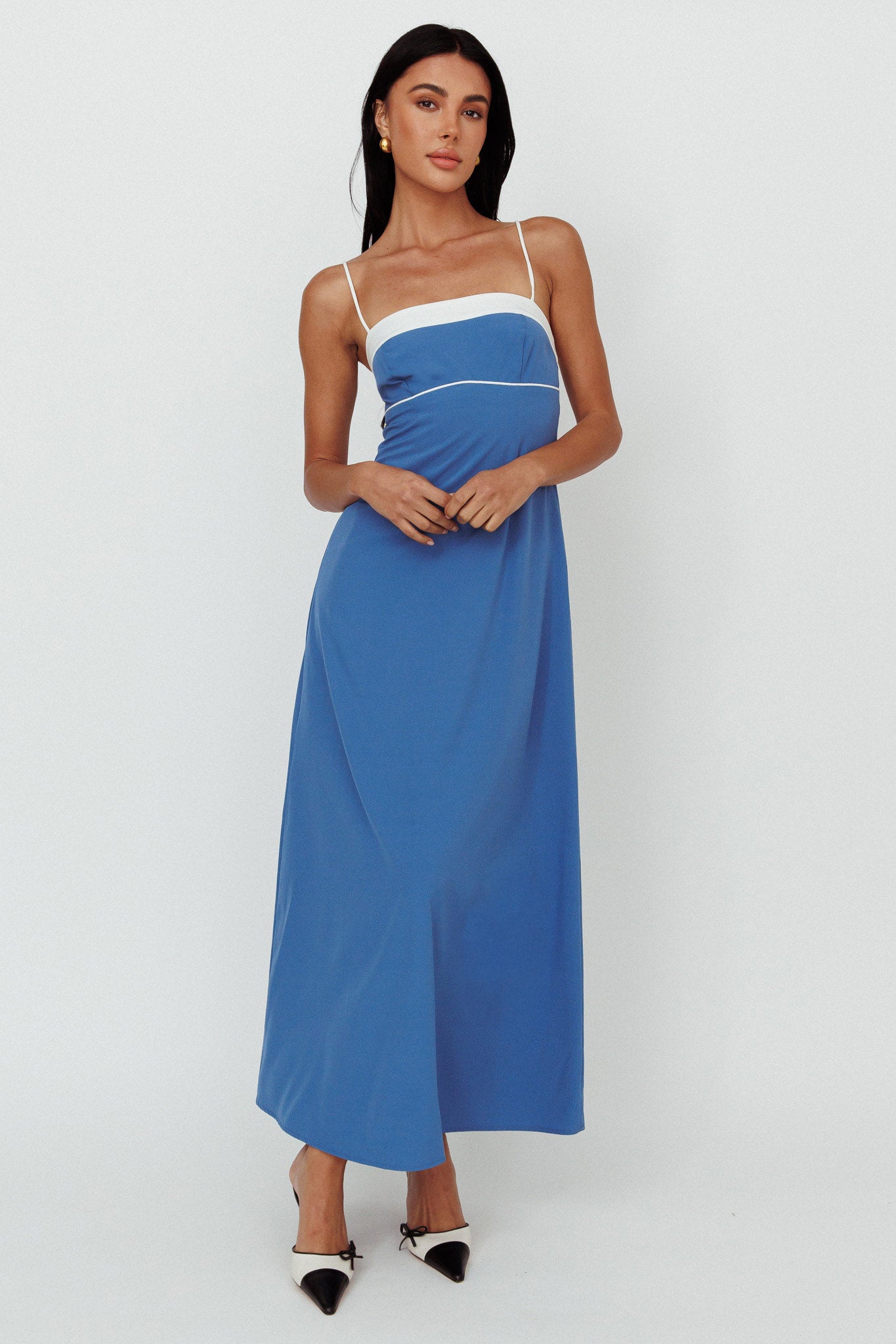 Taera Cami Strap Midi Dress Blue by Selfie Leslie
