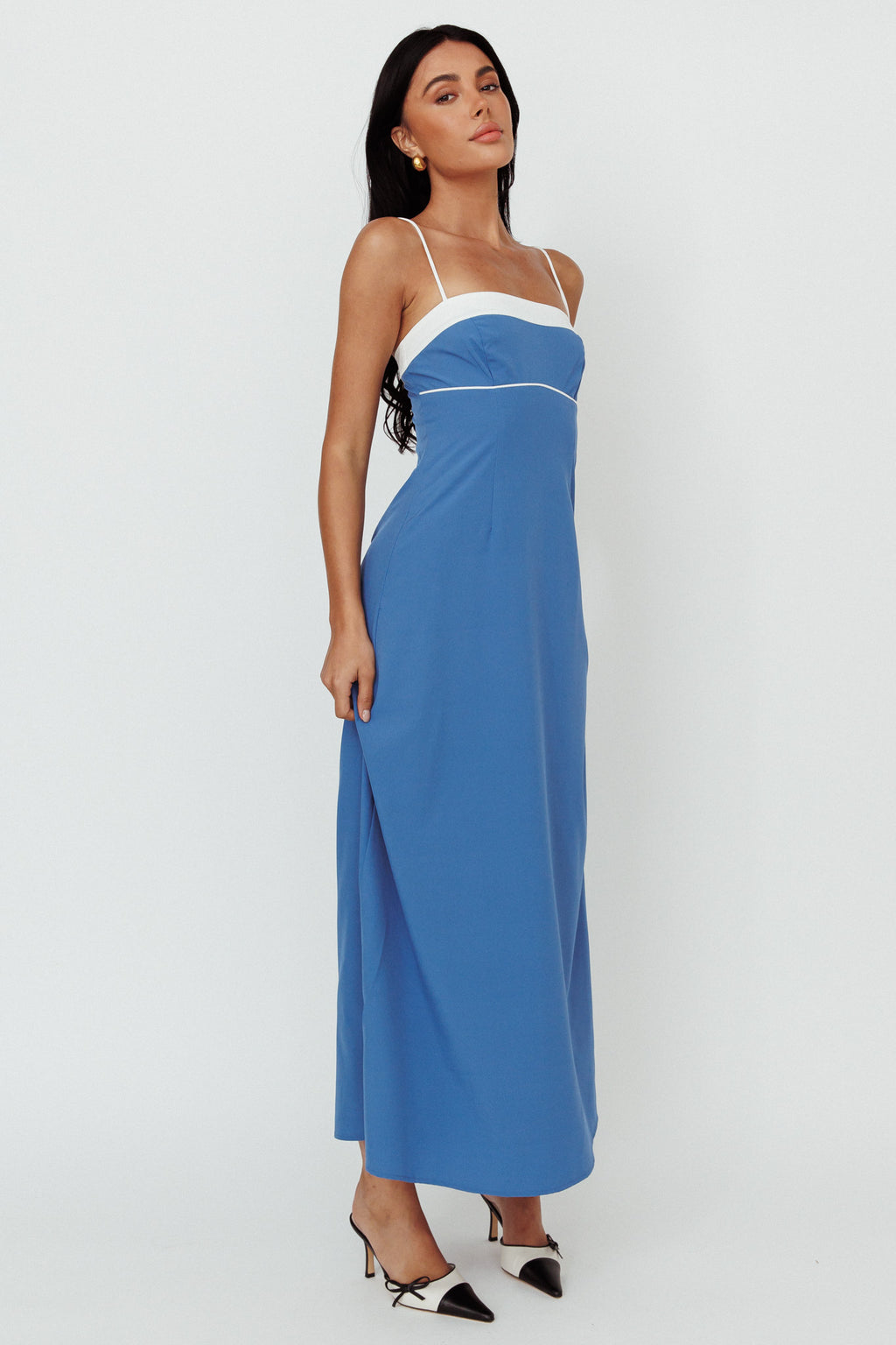 Taera Cami Strap Midi Dress Blue by Selfie Leslie