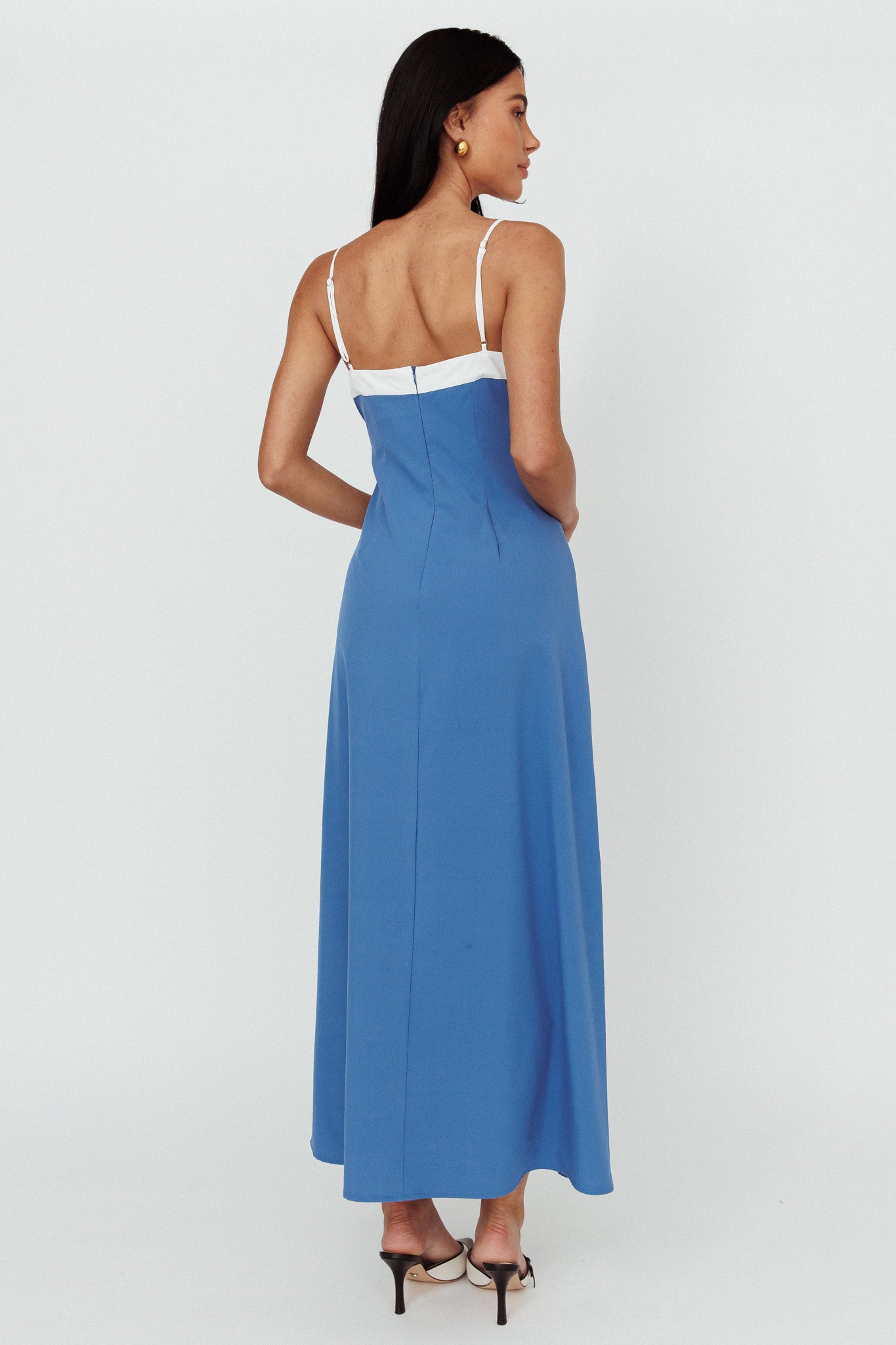 Taera Cami Strap Midi Dress Blue by Selfie Leslie