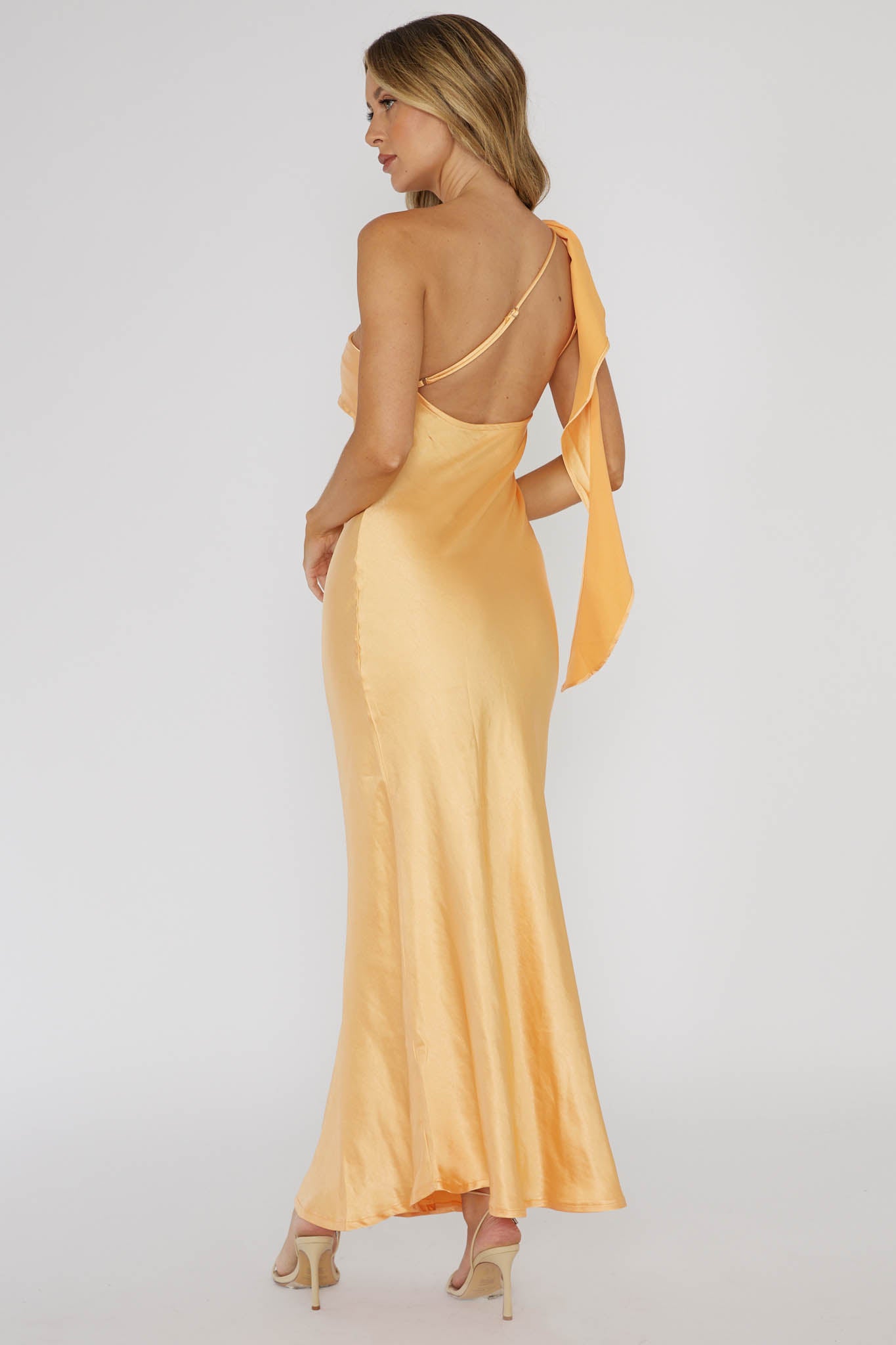 Carmel One-Shoulder Sash Maxi Dress Rockmelon by Selfie Leslie