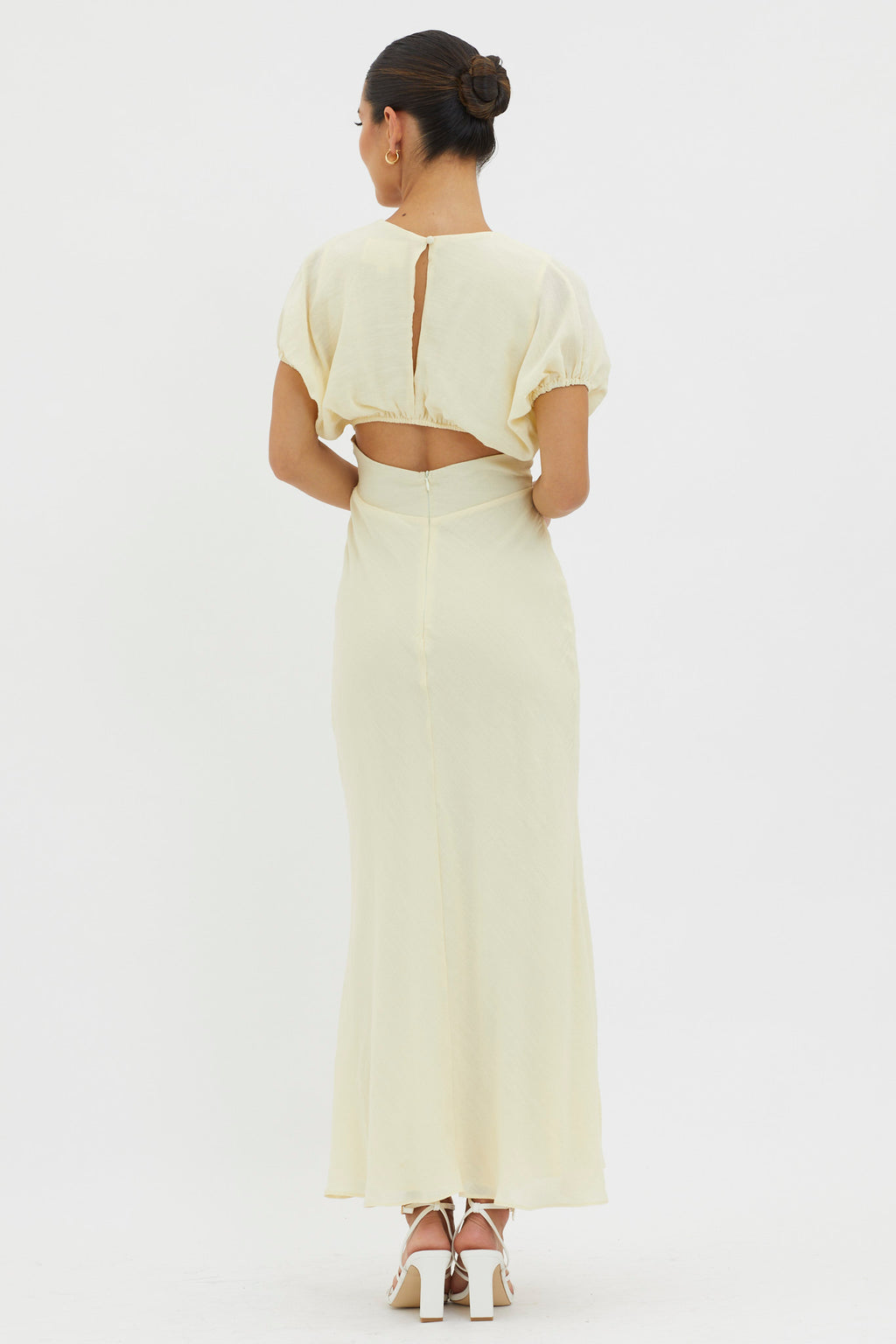 Dare To Live V-Neck Maxi Dress Butter by Selfie Leslie