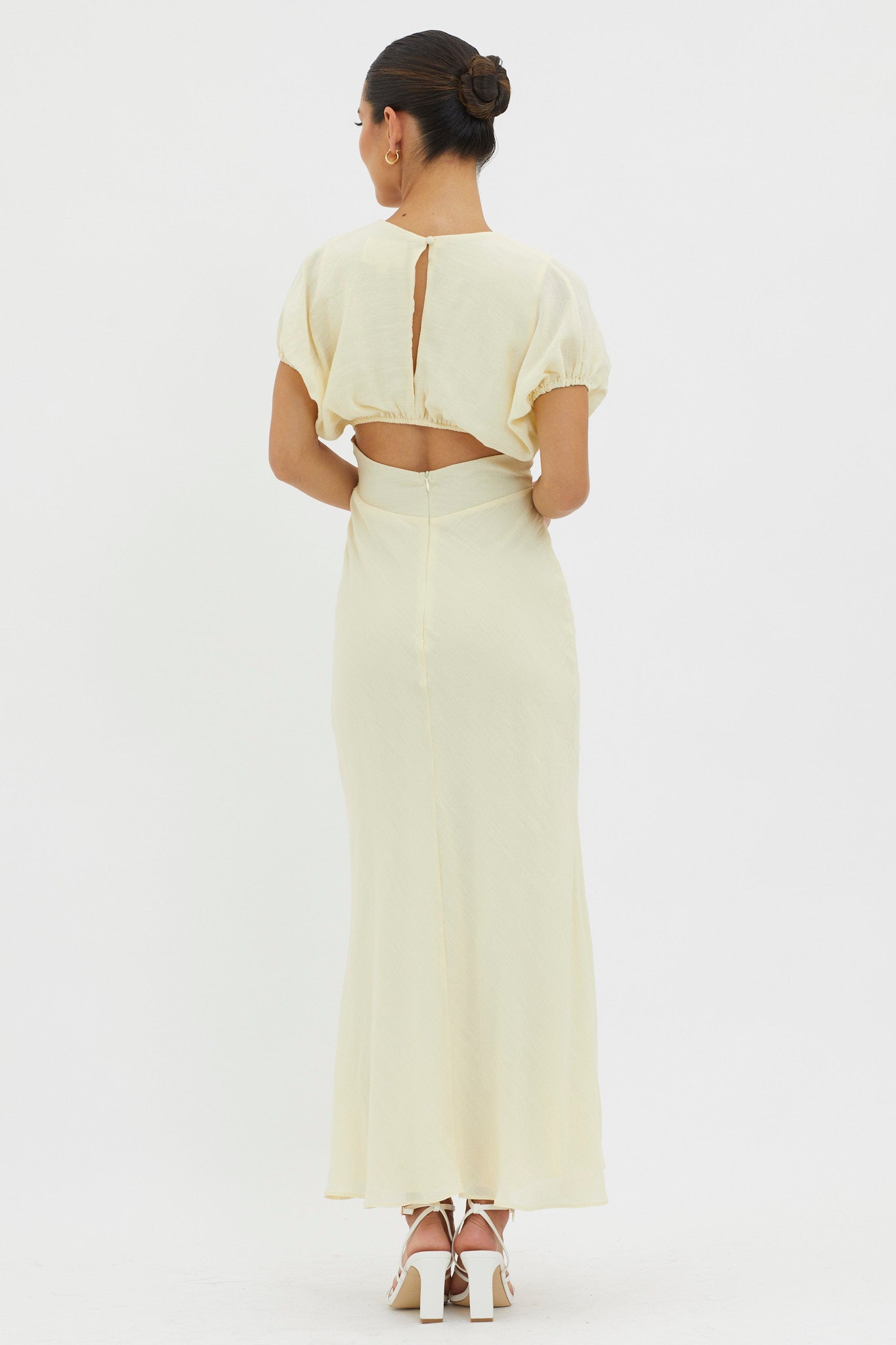 Dare To Live V-Neck Maxi Dress Butter by Selfie Leslie