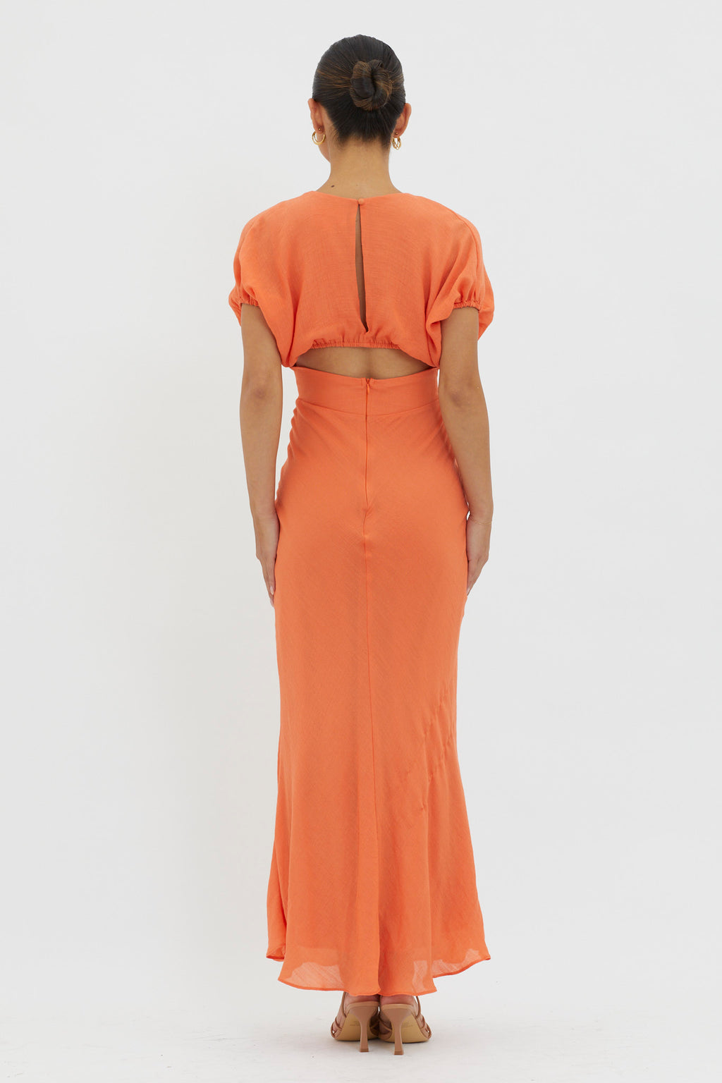 Dare To Live V-Neck Maxi Dress Orange by Selfie Leslie