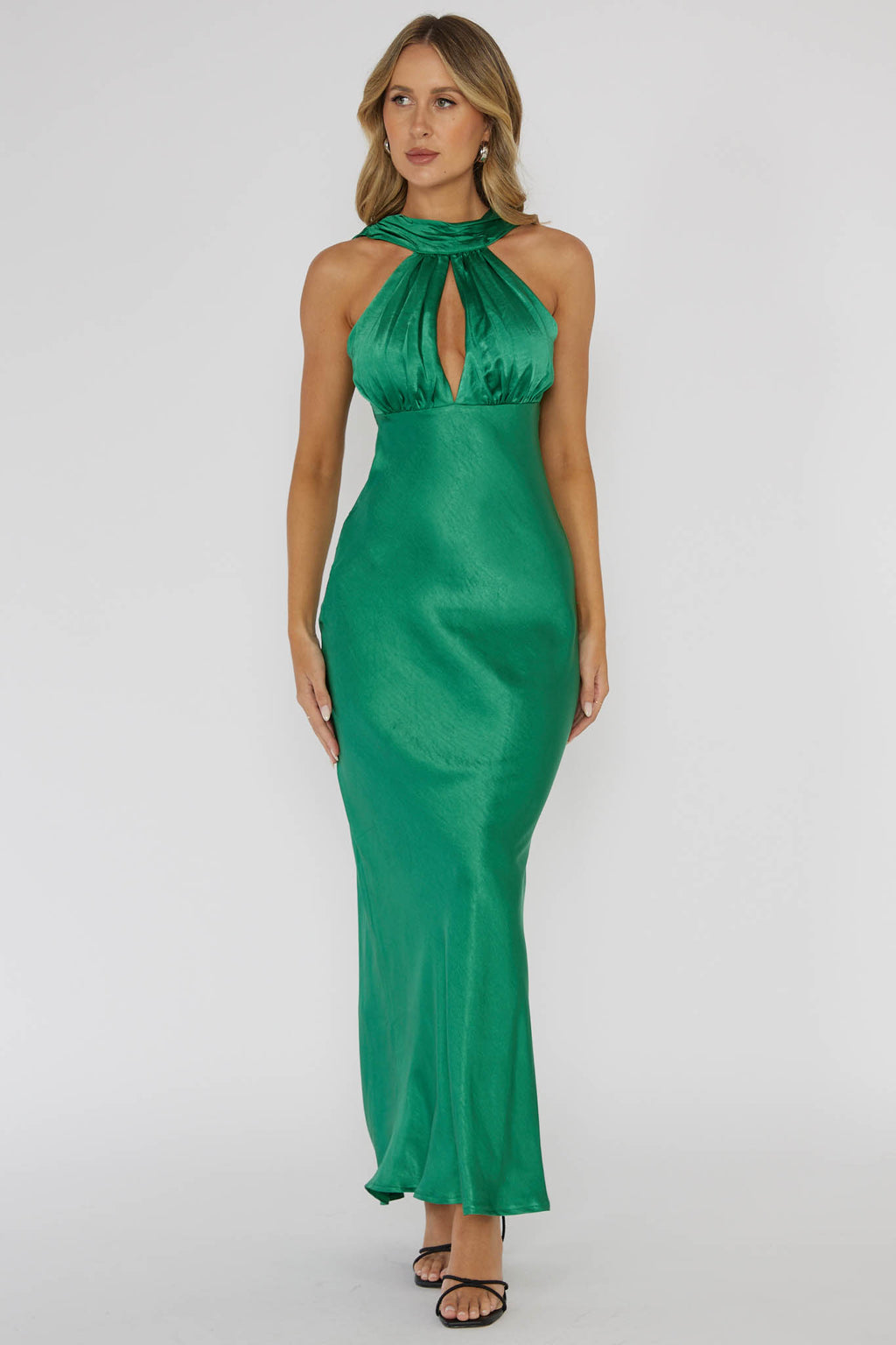 Starry Nights Cowl Back Maxi Dress Forest Green by Selfie Leslie