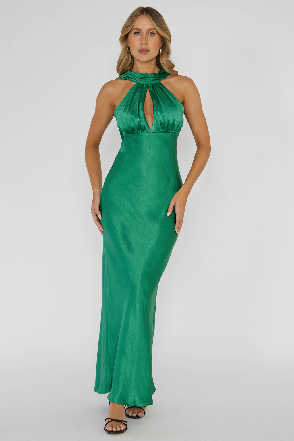 Starry Nights Cowl Back Maxi Dress Forest Green by Selfie Leslie