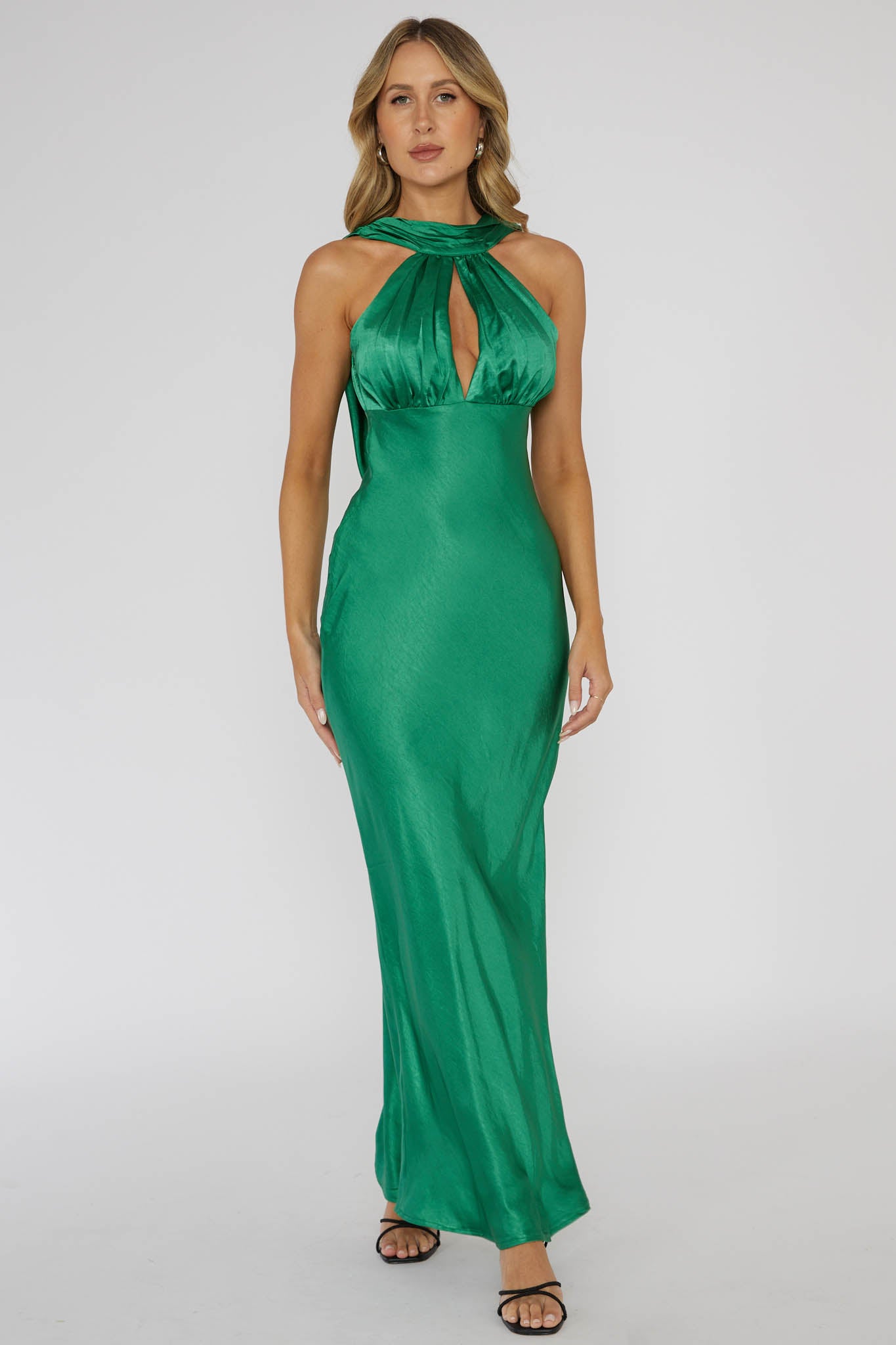 Starry Nights Cowl Back Maxi Dress Forest Green by Selfie Leslie