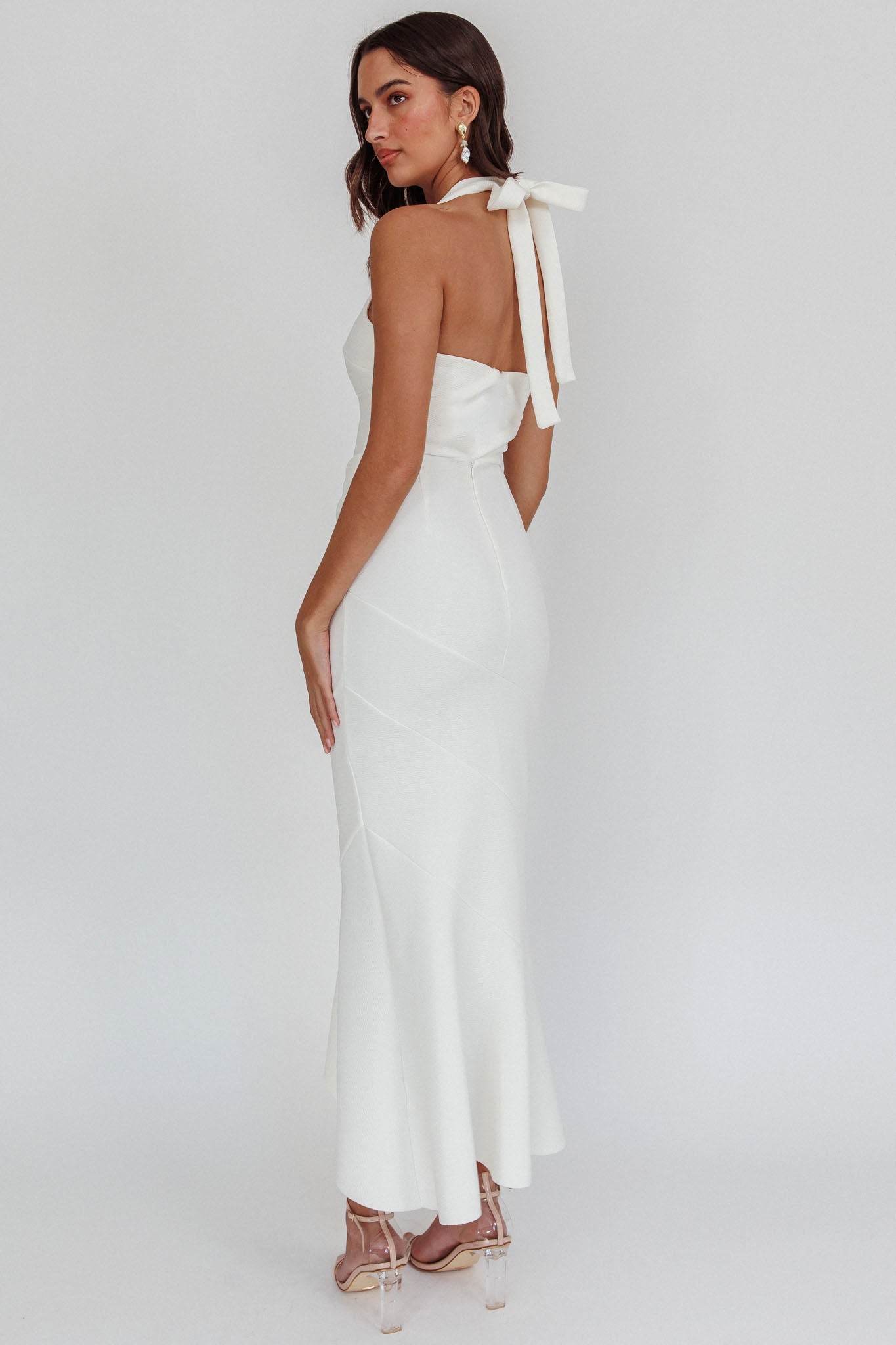 Fire Of Stars Halterneck Midi Dress White Selfie Leslie Fire Of Stars Halterneck Midi Dress White Selfie Leslie