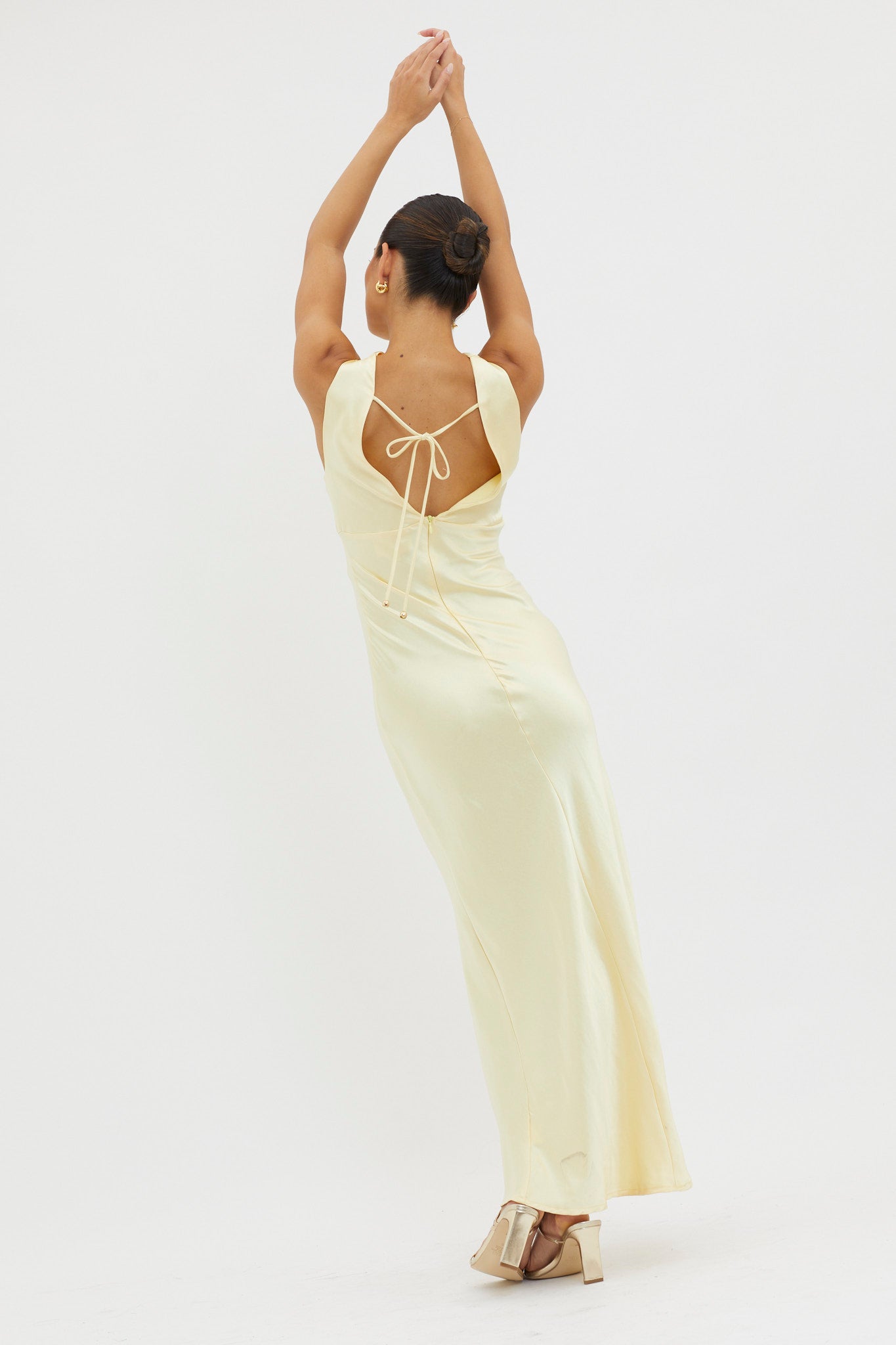 Maridon Cowl Neck Ruffle Dress Butter by Selfie Leslie