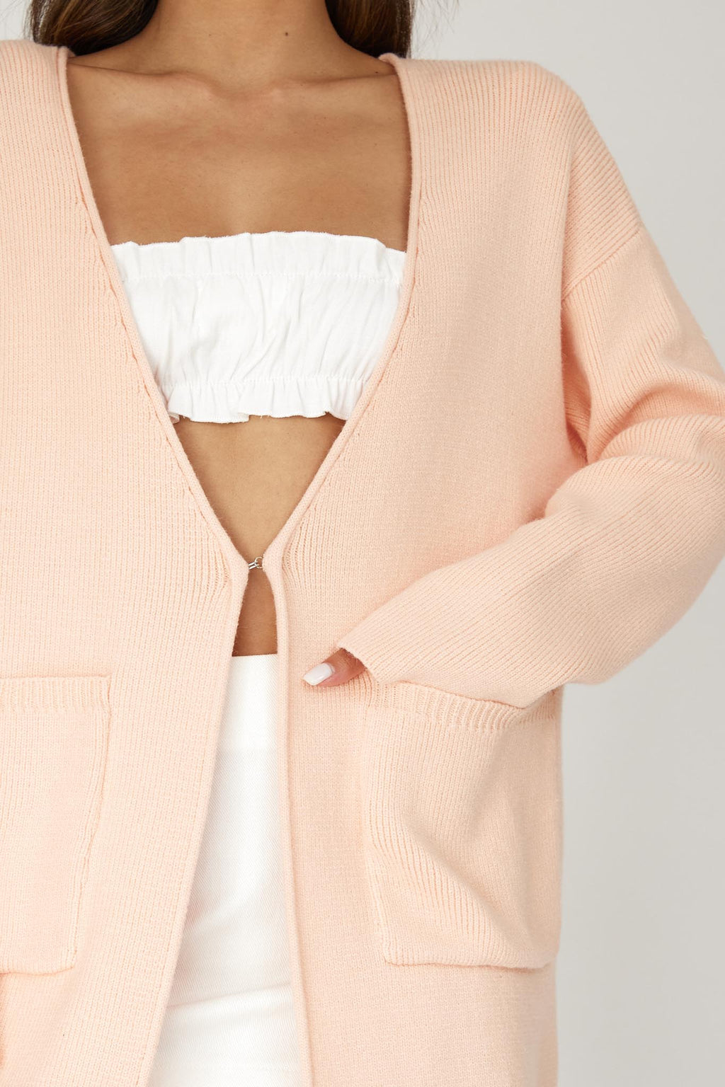 On Point Pocket Cardigan Pink by Selfie Leslie