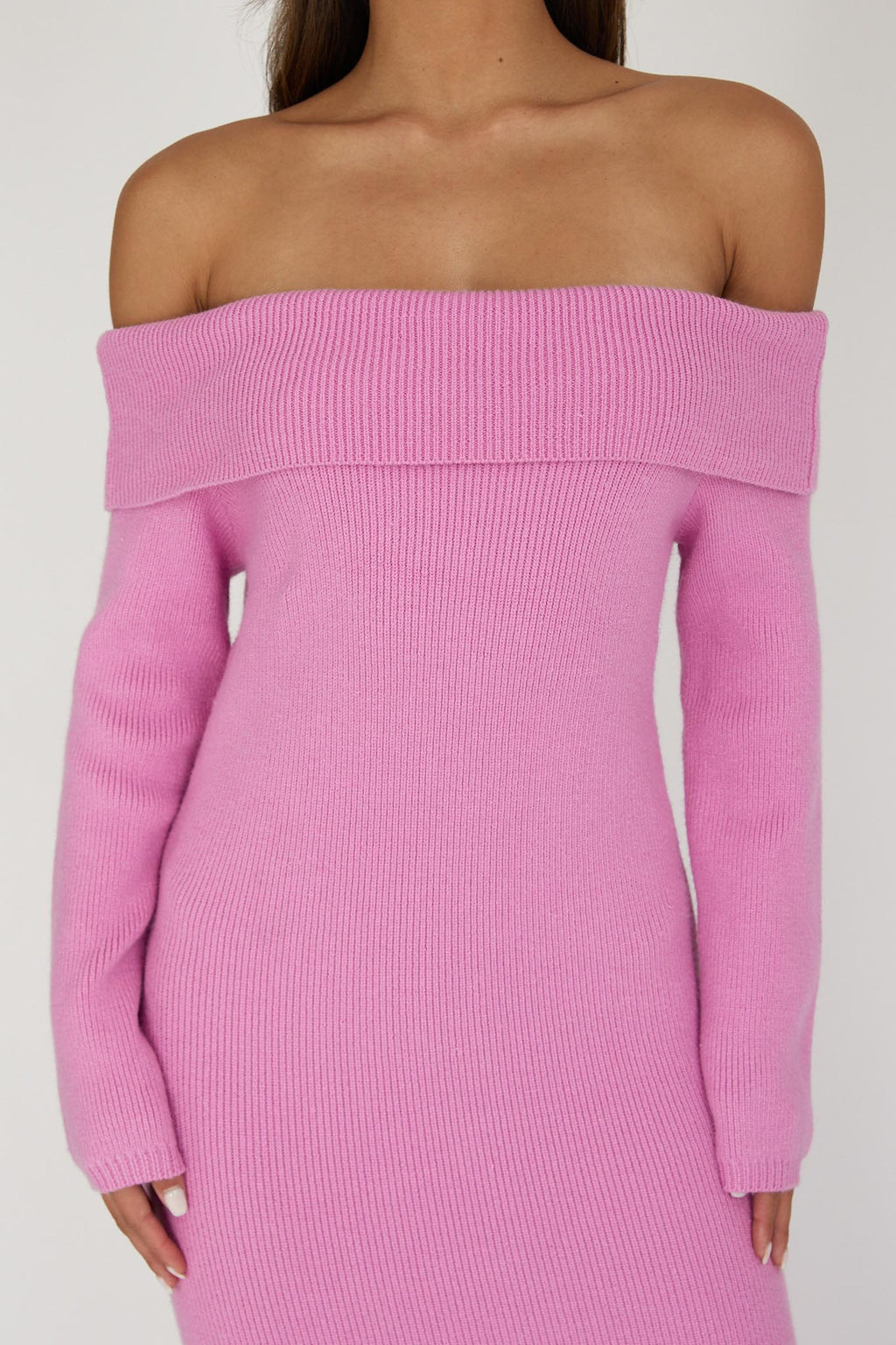 Winter Wonder Off-Shoulder Knit Maxi Dress Pink | Selfie Leslie Winter Wonder Off-Shoulder Knit Maxi Dress Pink | Selfie Leslie