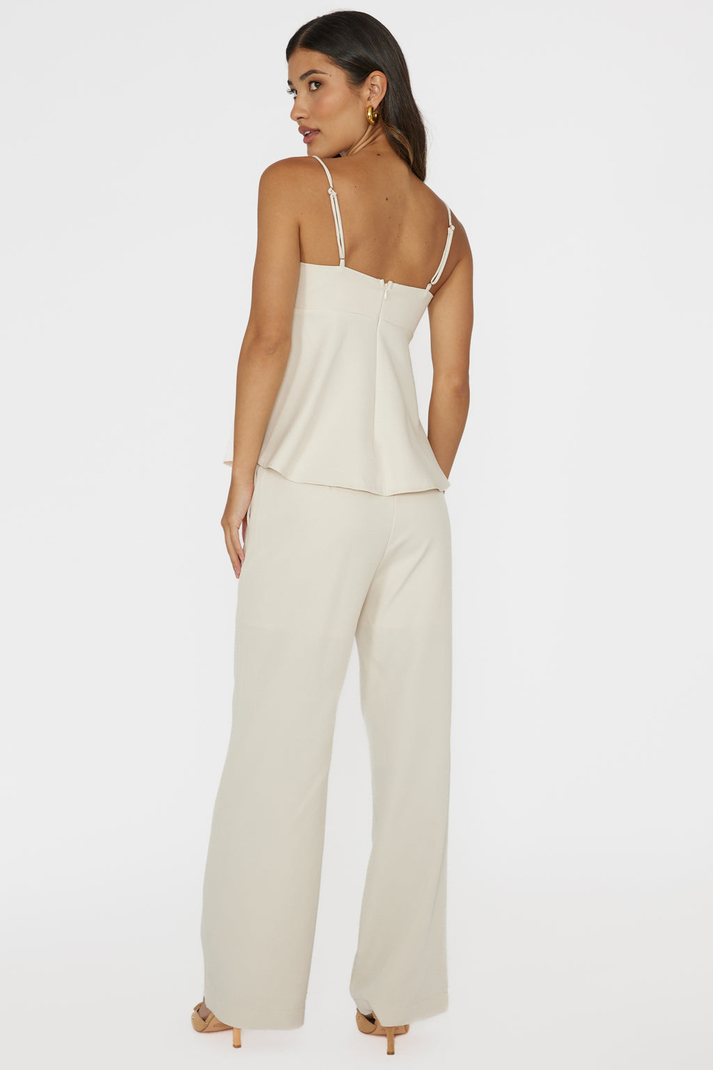 Mistie Pintuck Pants Bone by Selfie Leslie