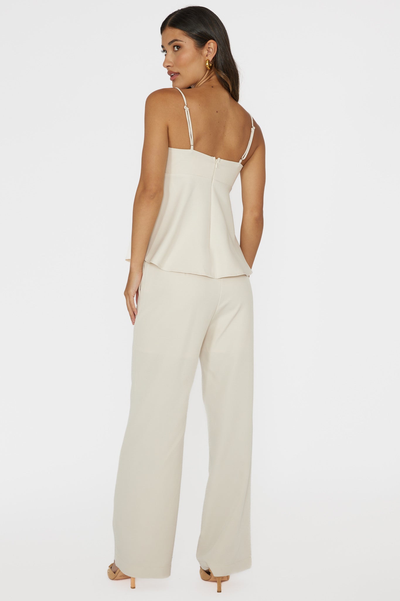 Mistie Pintuck Pants Bone by Selfie Leslie