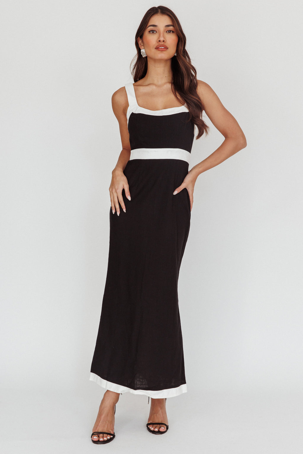 Trust Contrast Maxi Dress Black by Selfie Leslie