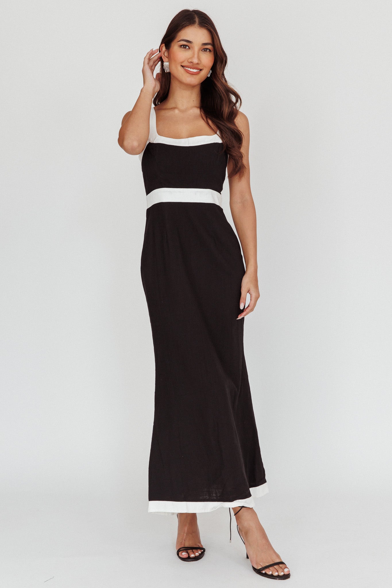 Trust Contrast Maxi Dress Black by Selfie Leslie