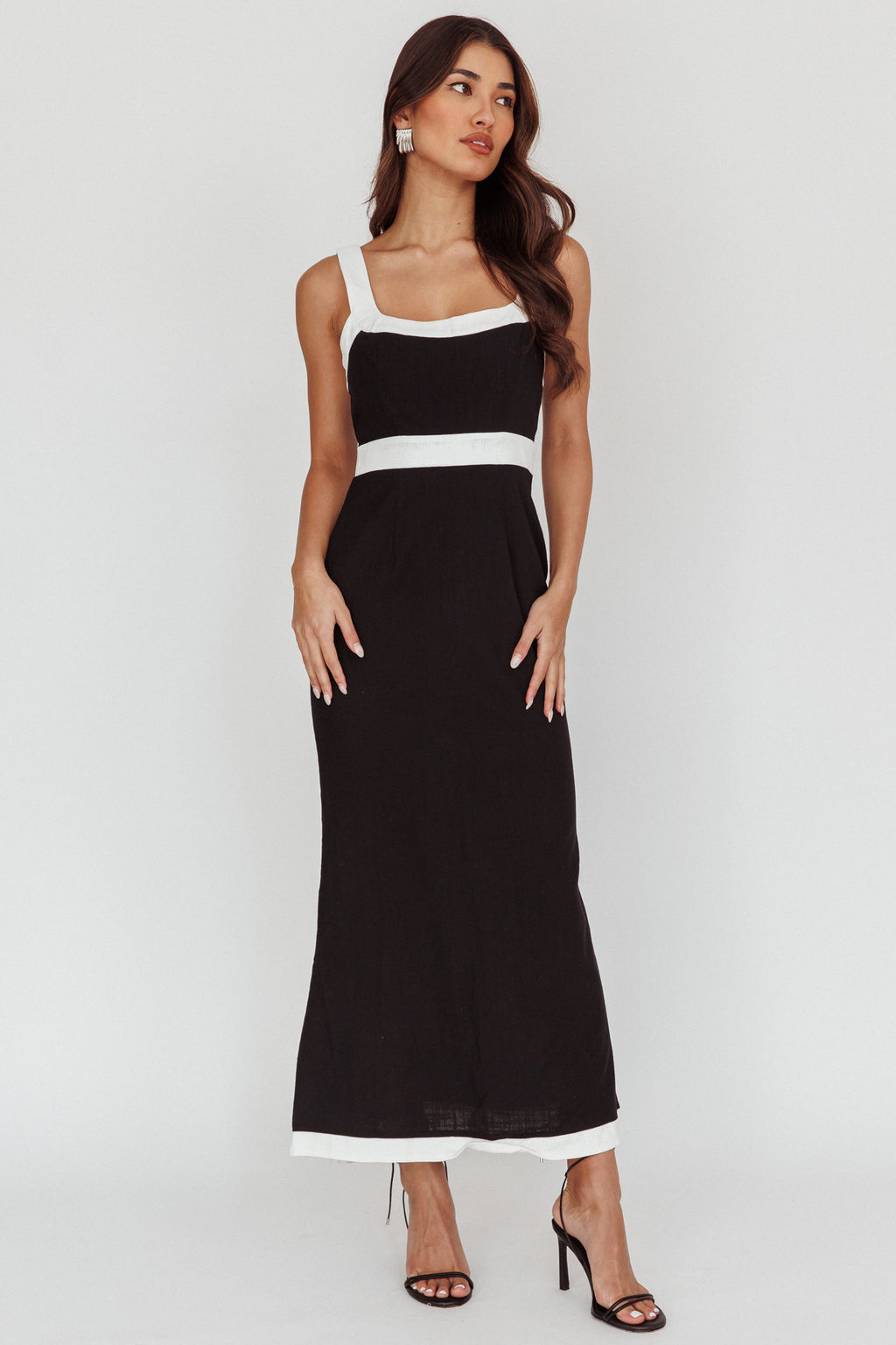 Trust Contrast Maxi Dress Black by Selfie Leslie