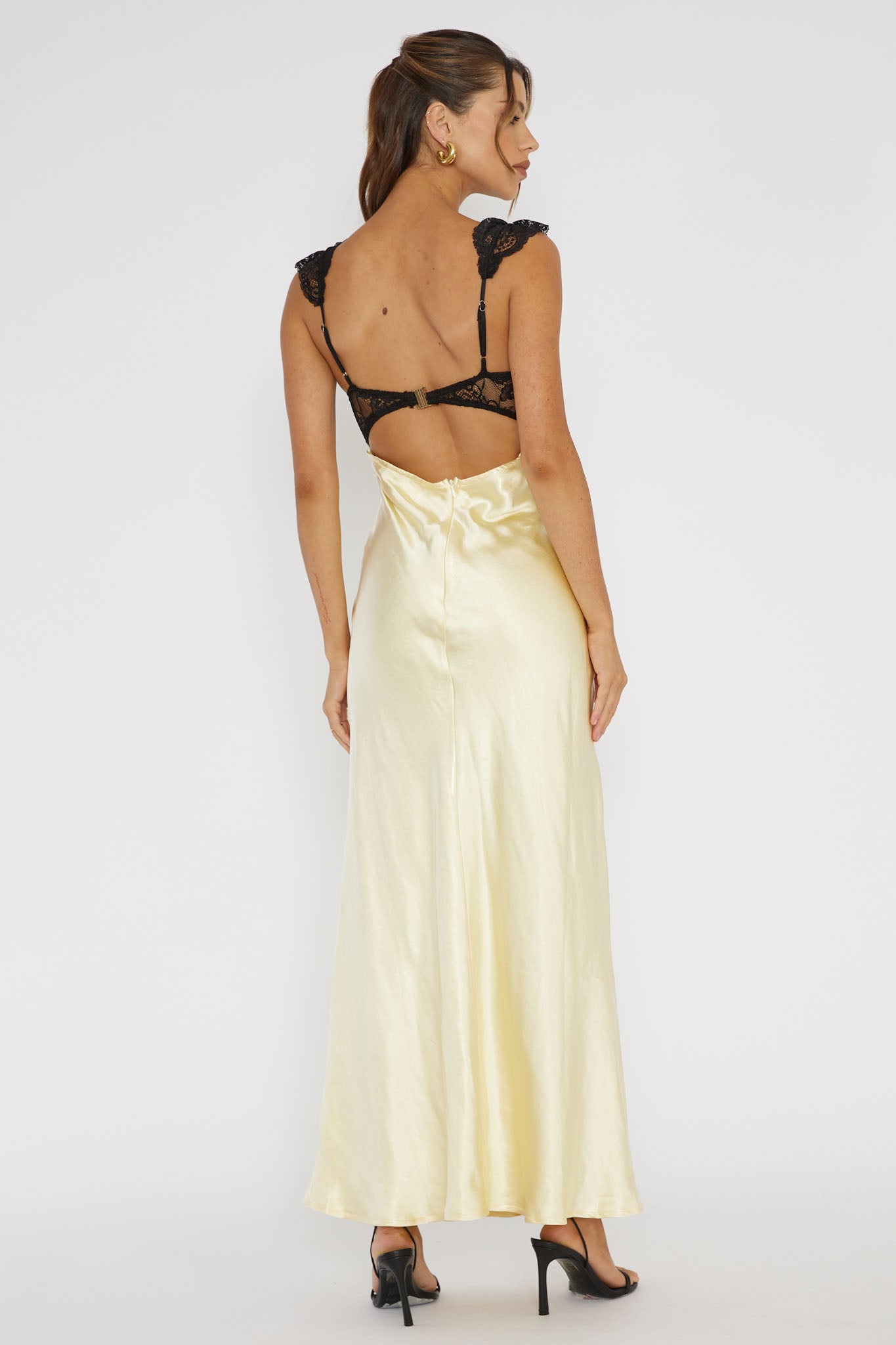 Claribel Lace Bust Maxi Dress Lemon by Selfie Leslie