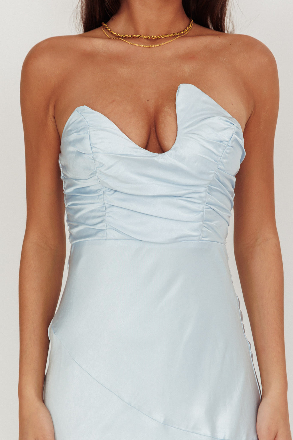 Blaise Asymmetric Neckline Maxi Dress Blue by Selfie Leslie