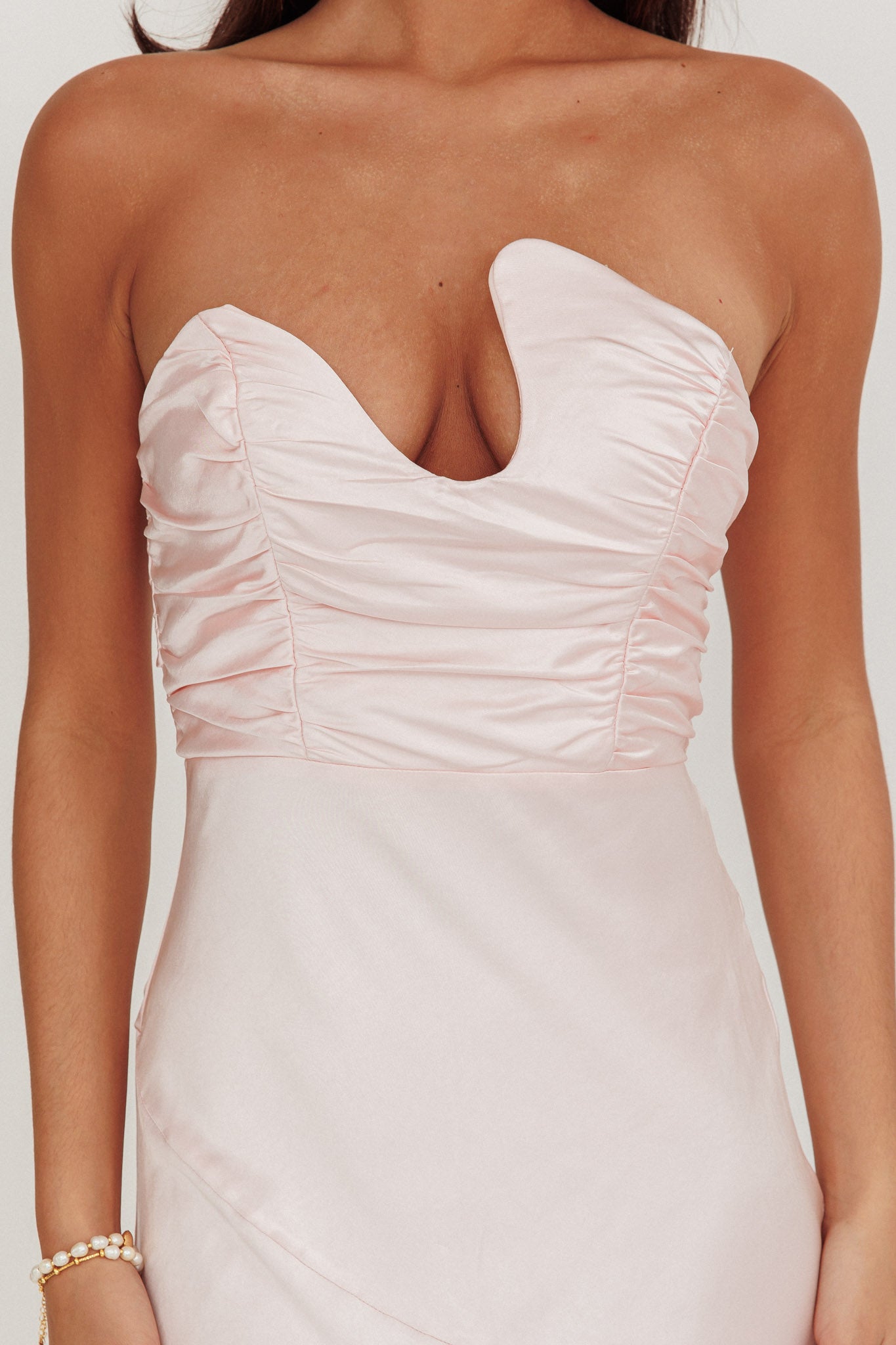 Blaise Asymmetric Neckline Maxi Dress Pink by Selfie Leslie