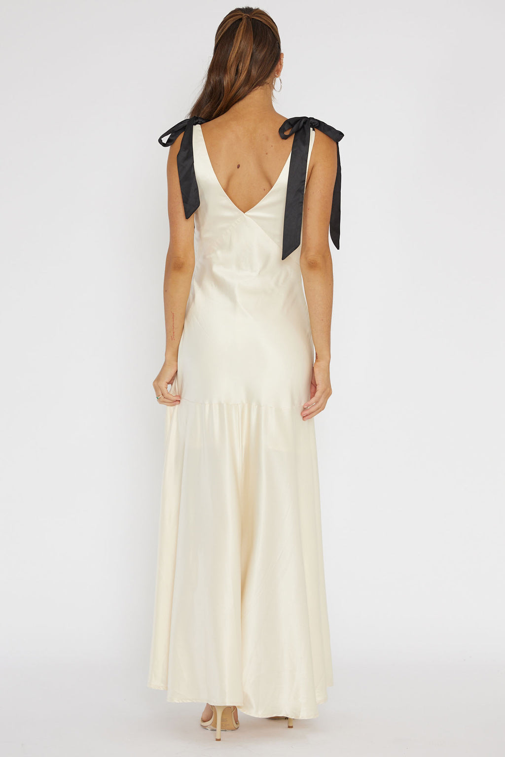 New York Minute Bow Shoulder Dress Oyster by Selfie Leslie