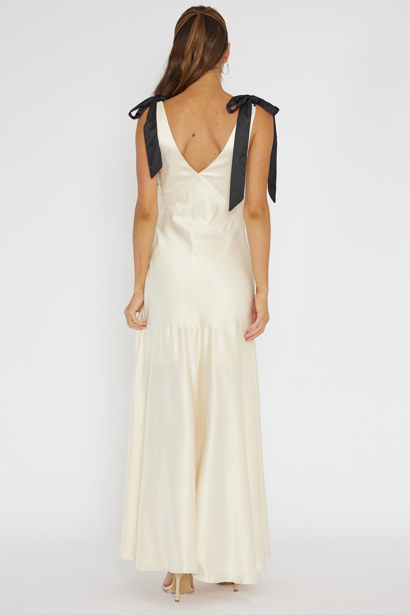 New York Minute Bow Shoulder Dress Oyster by Selfie Leslie