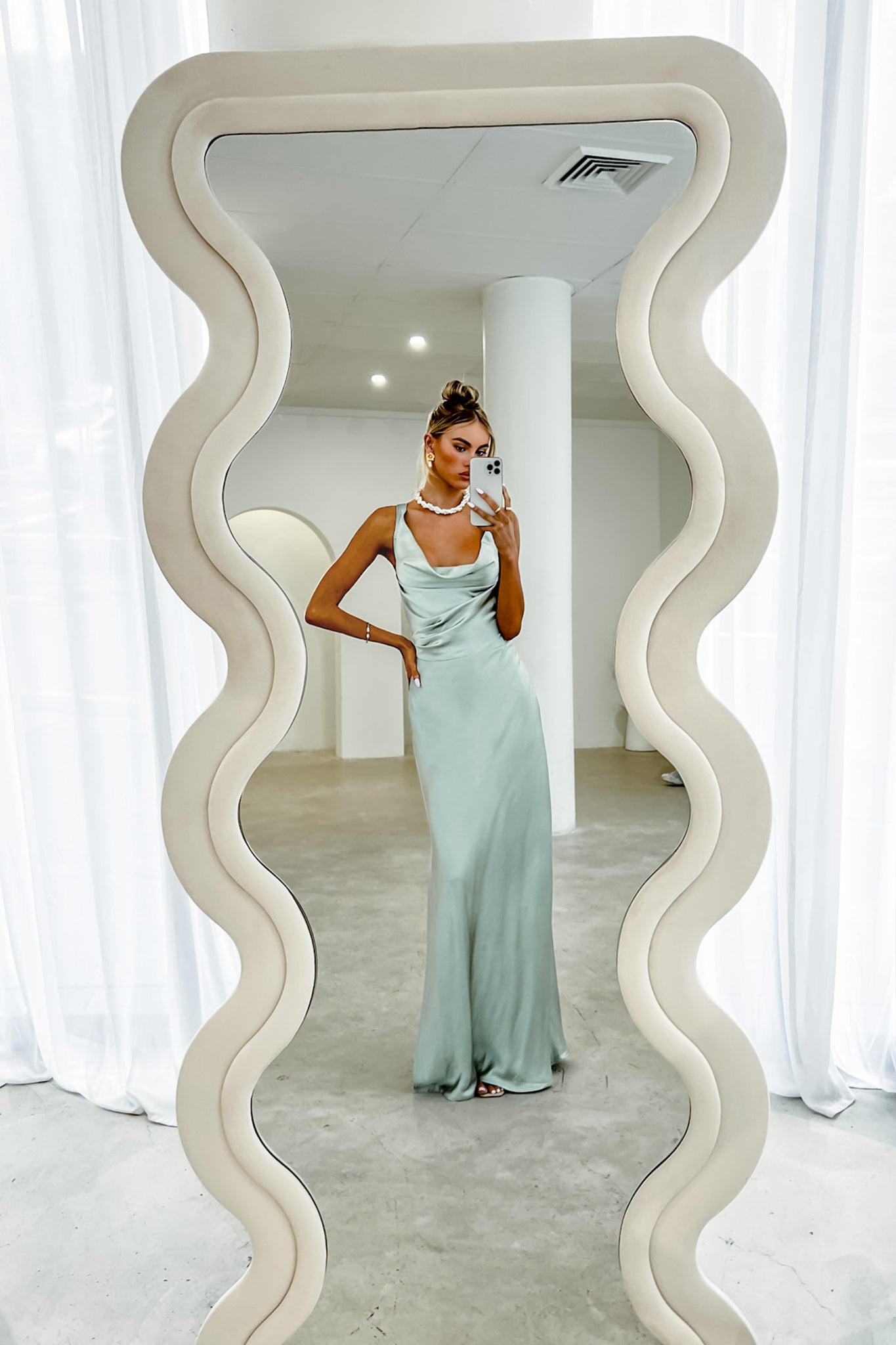 Sitara Tied Back Maxi Dress Sage by Selfie Leslie